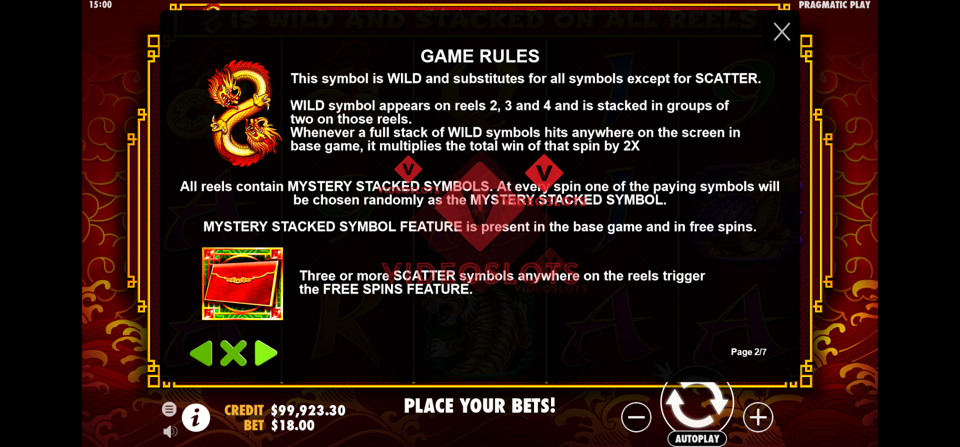 Game Rules for 8 Dragons slot by Pragmatic Play