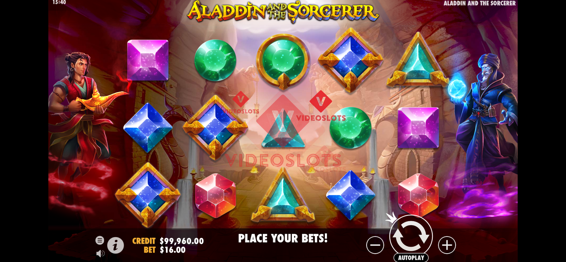 Base Game for Aladdin and The Sorcerer slot by Pragmatic Play