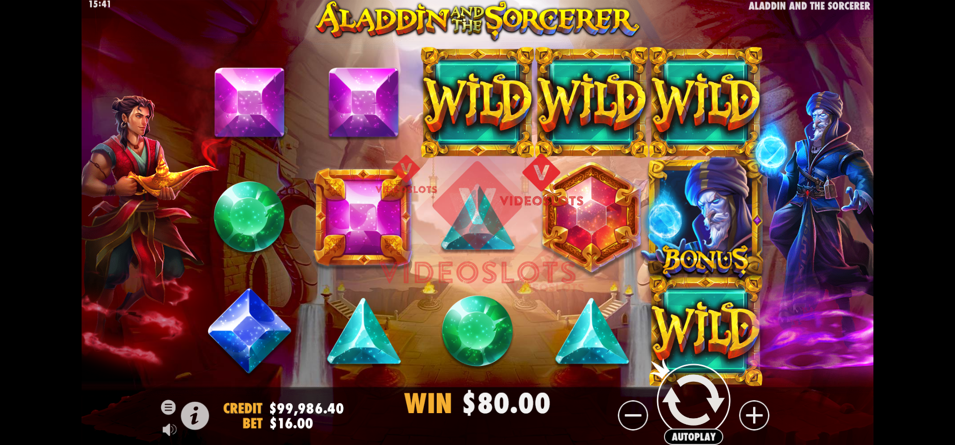 Base Game for Aladdin and The Sorcerer slot by Pragmatic Play