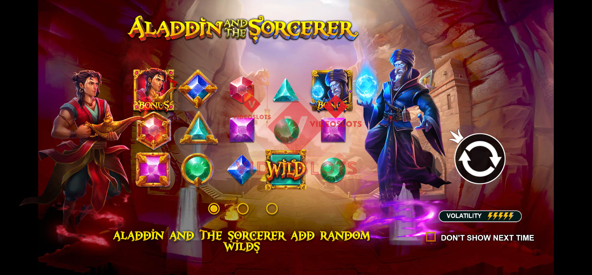 Game intro for Aladdin and The Sorcerer slot by Pragmatic Play