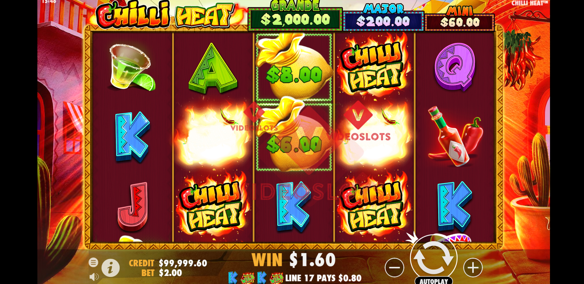 Base Game for Chilli Heat slot by Pragmatic Play
