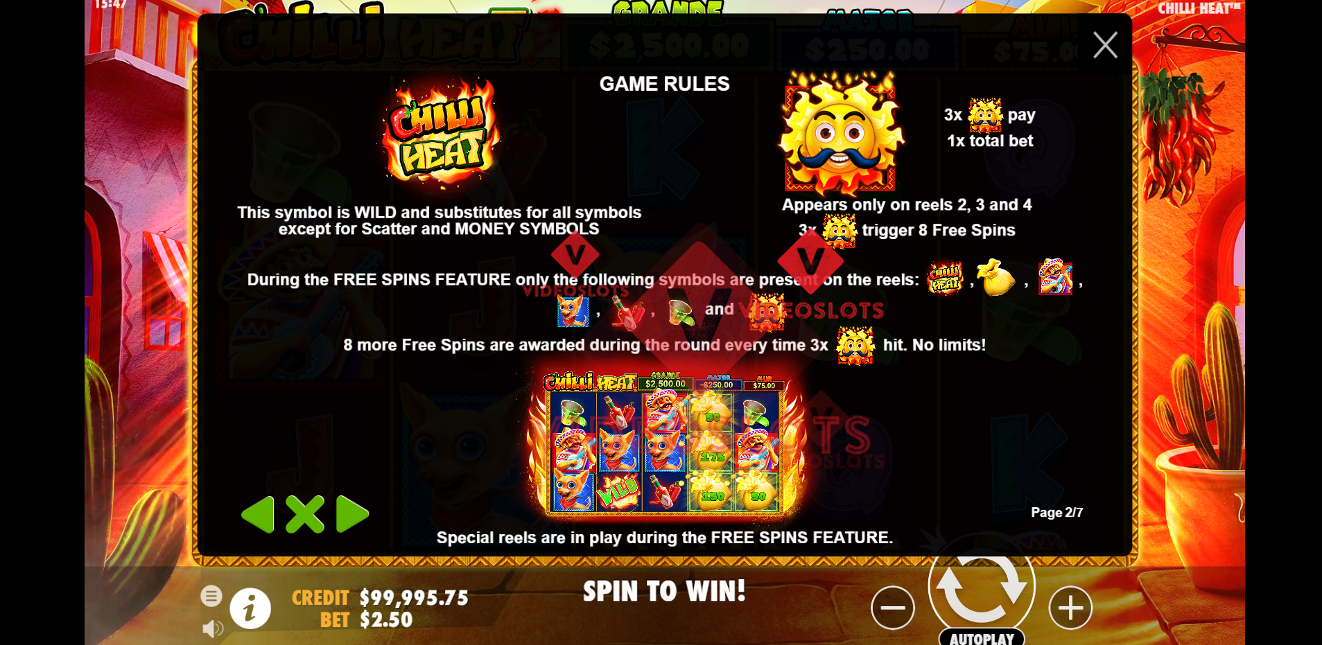 Game Rules for Chilli Heat slot by Pragmatic Play