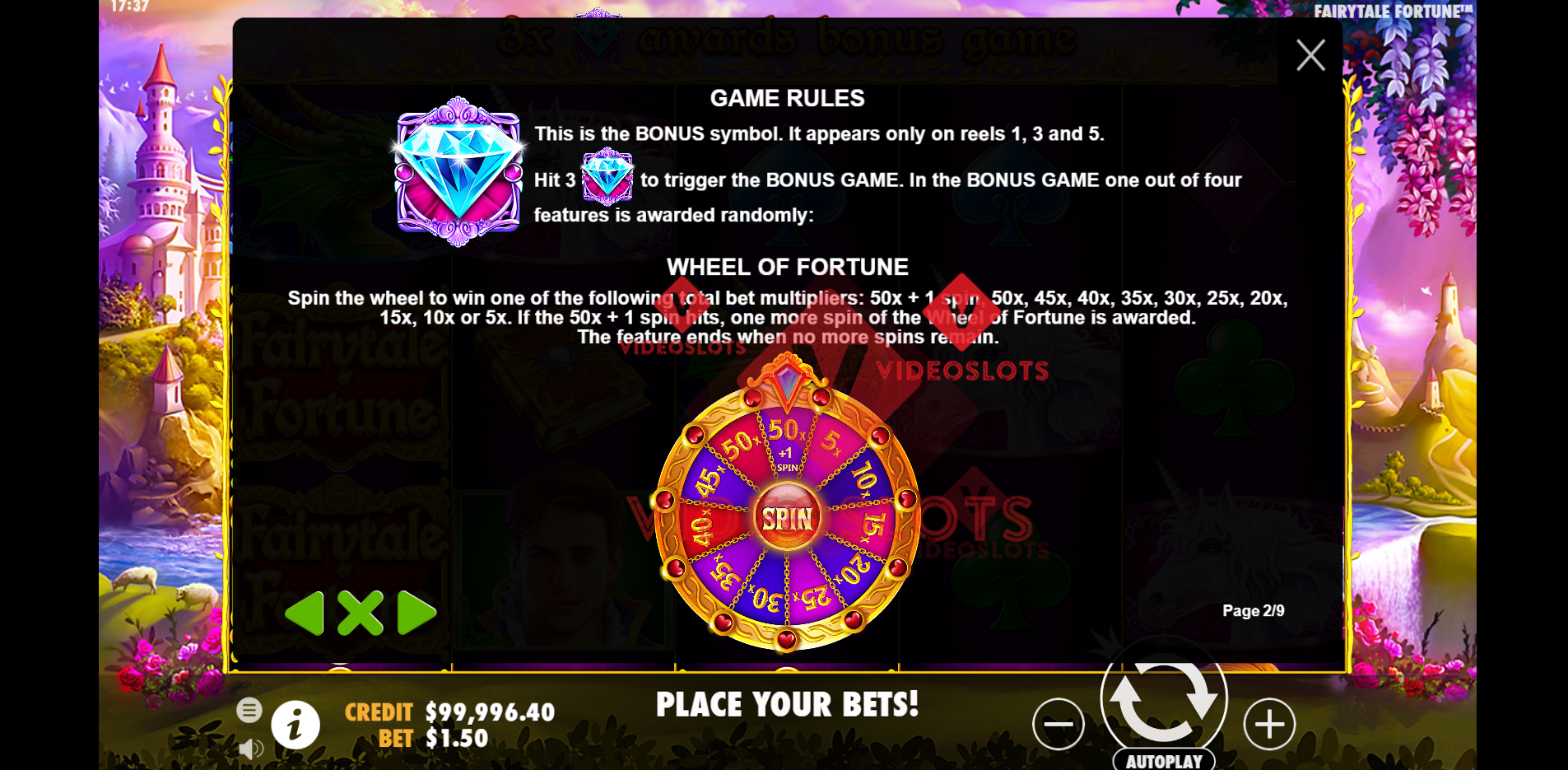 Game Rules for Fairytale Fortune slot by Pragmatic Play