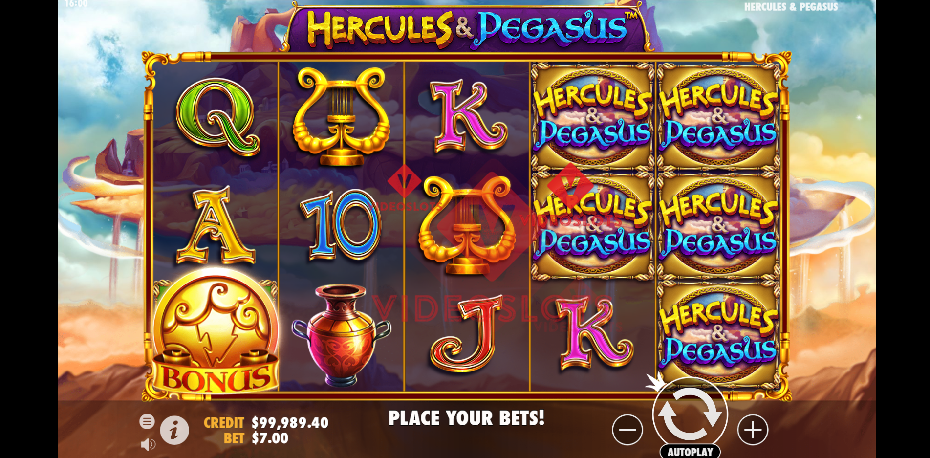 Base Game for Hercules and Pegasus slot by Pragmatic Play