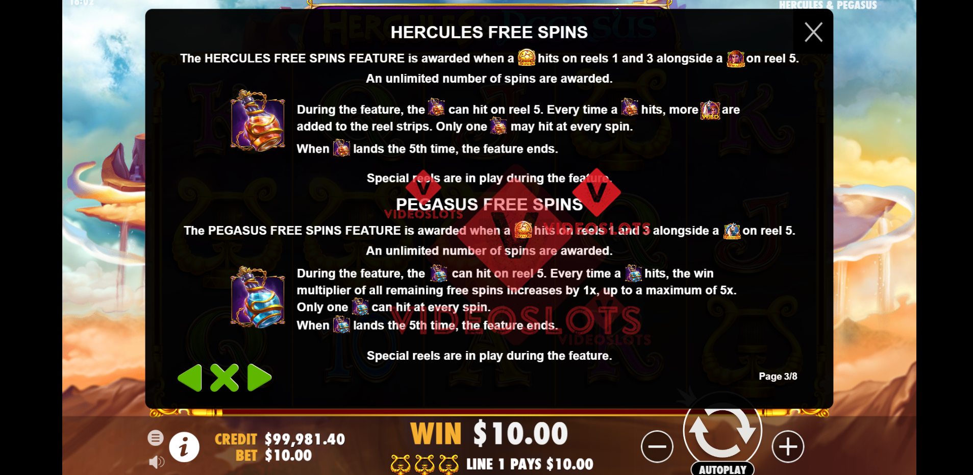 Game Rules for Hercules and Pegasus slot by Pragmatic Play