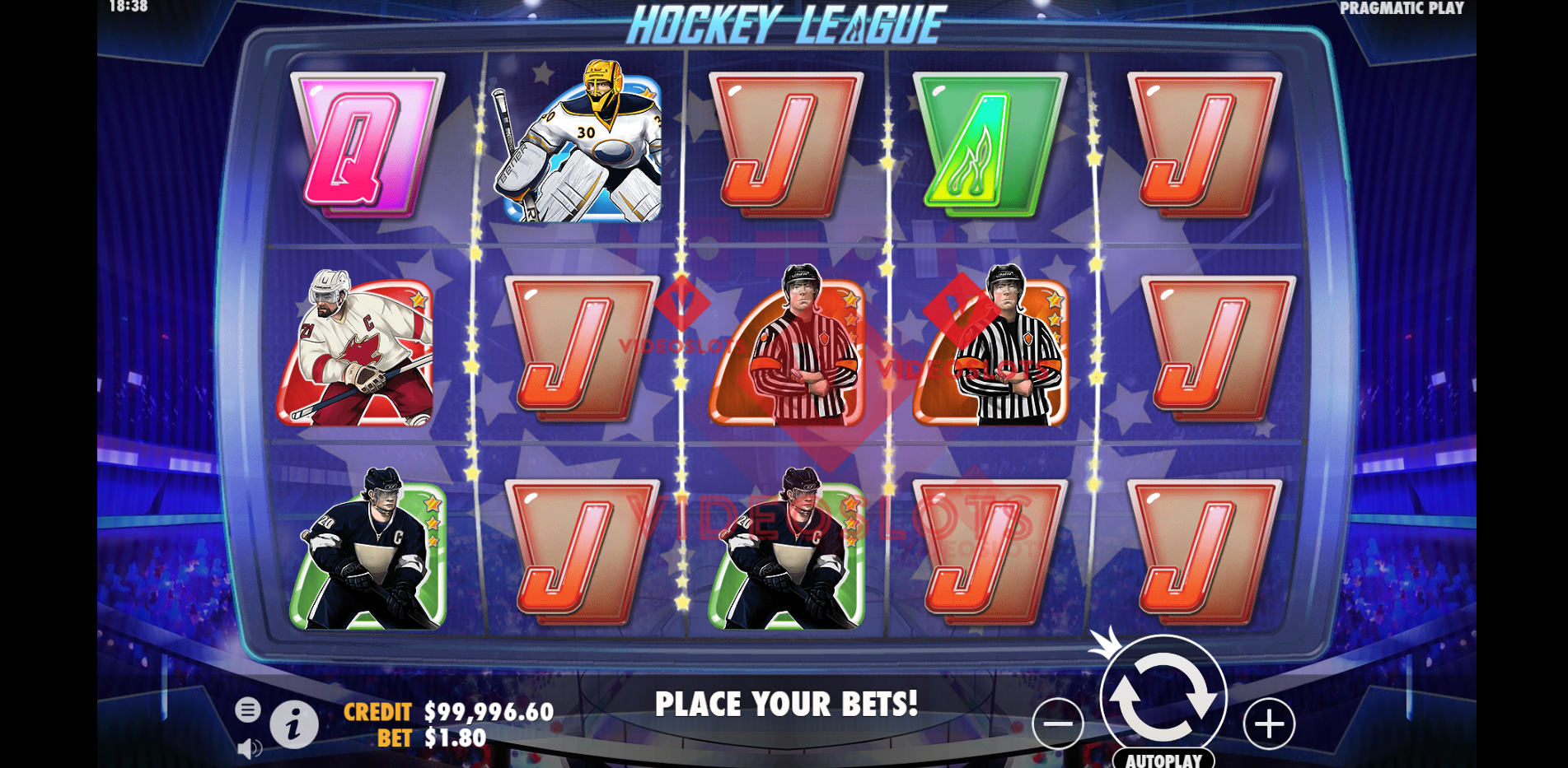 Base Game for Hockey League slot by Pragmatic Play