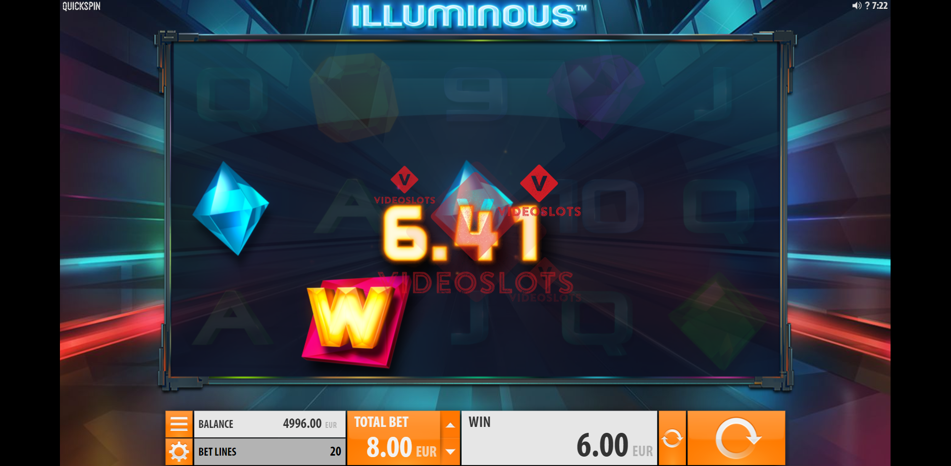 Base Game for Illuminous slot from Quickspin