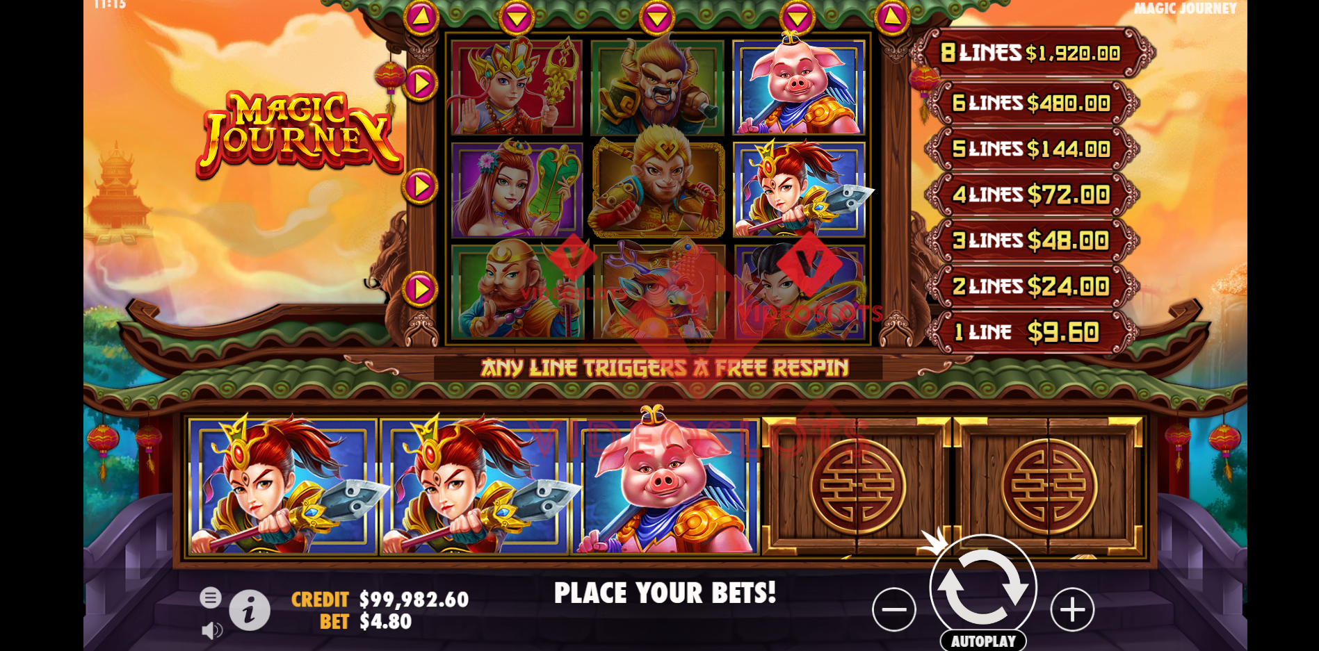 Base Game for Magic Journey slot by Pragmatic Play