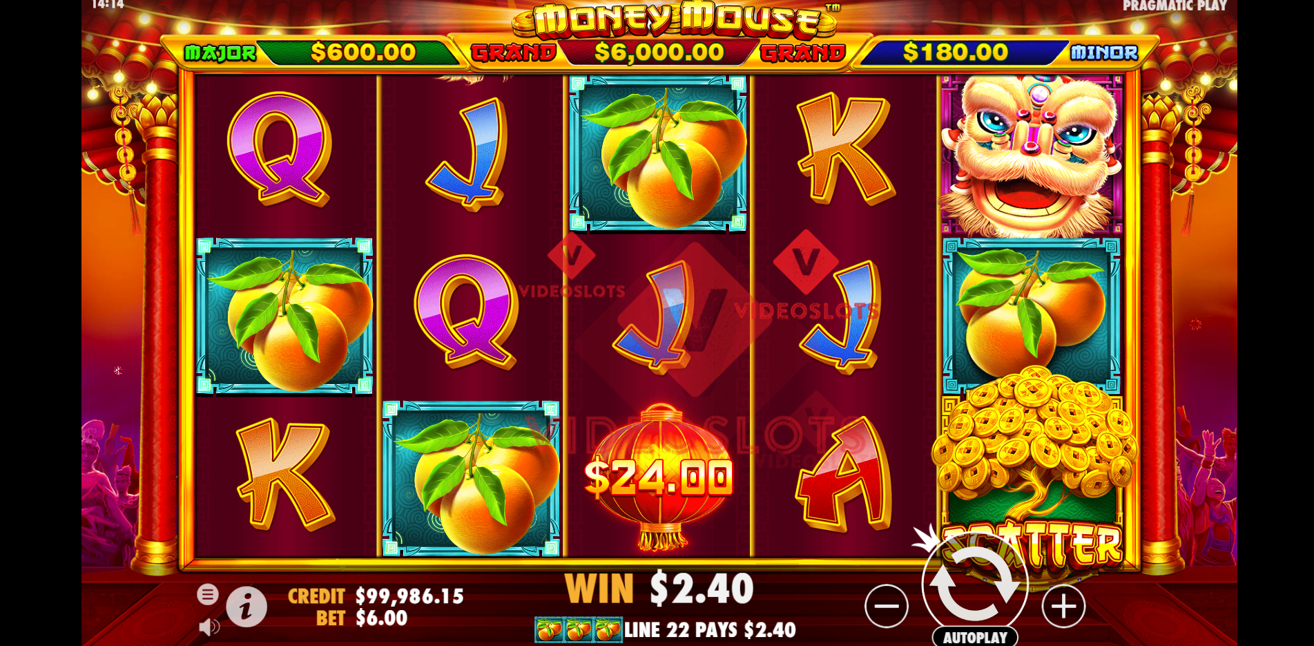 Base Game for Money Mouse slot by Pragmatic Play