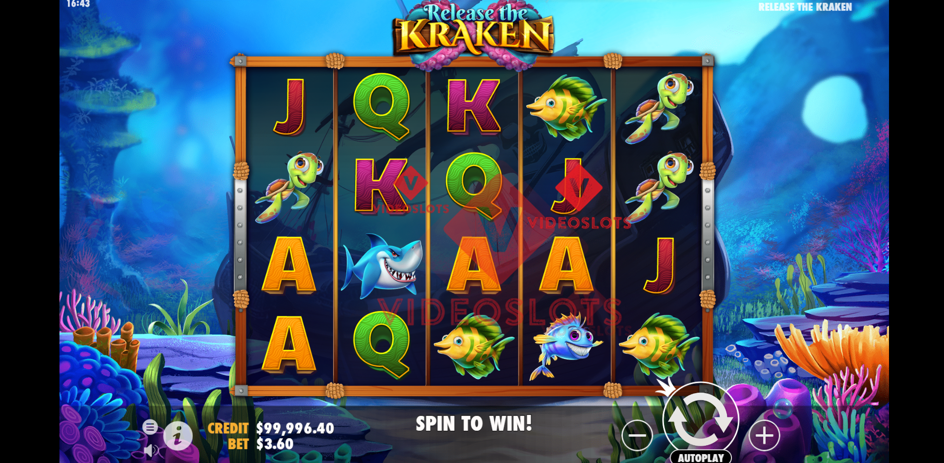 Base Game for Release The Kraken slot by Pragmatic Play