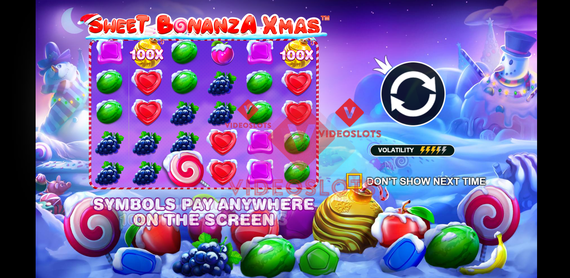 Game Intro for Sweet Bonanza Xmas slot by Pragmatic Play