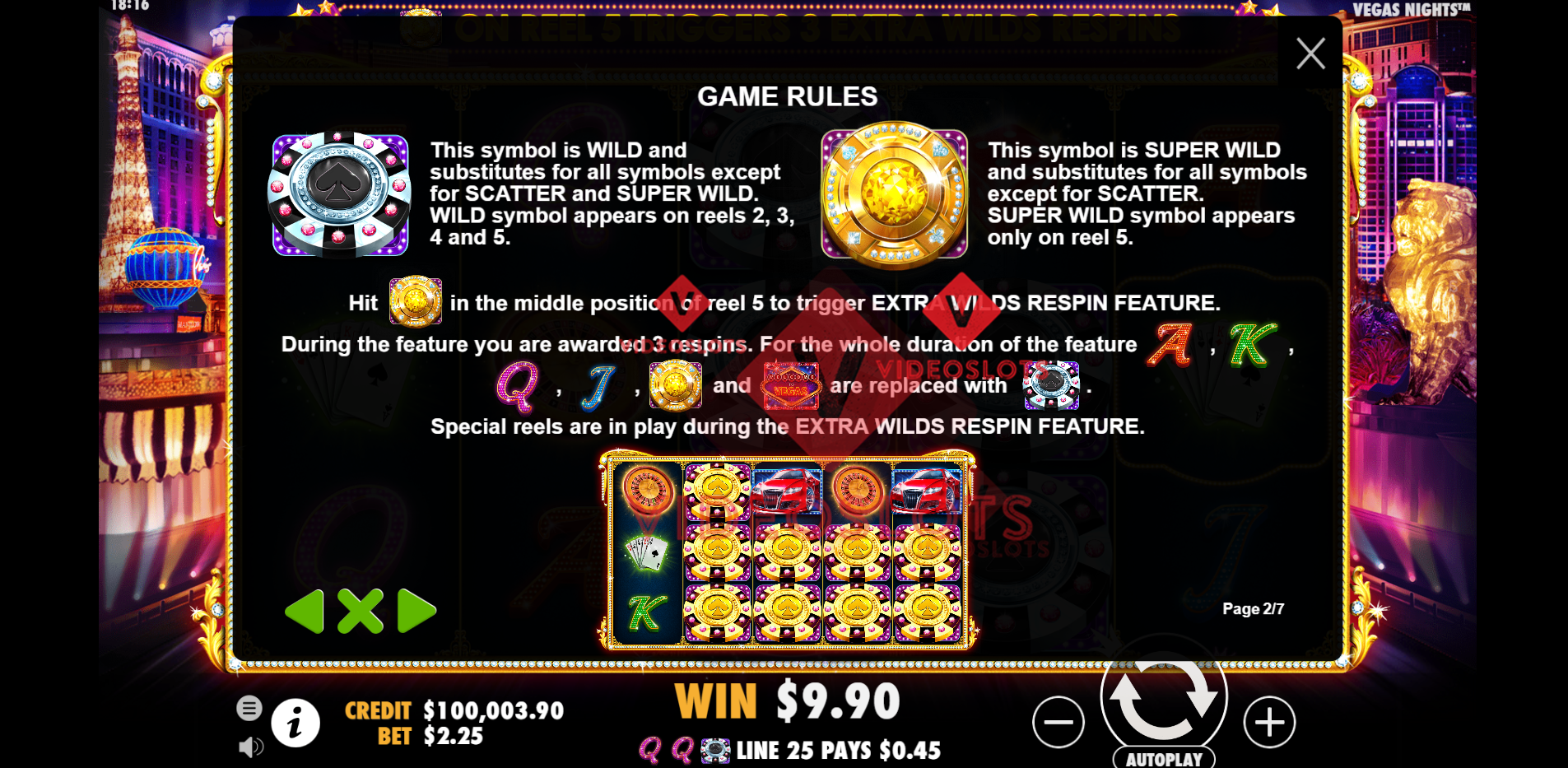 Game Rules for Vegas Nights slot by Pragmatic Play
