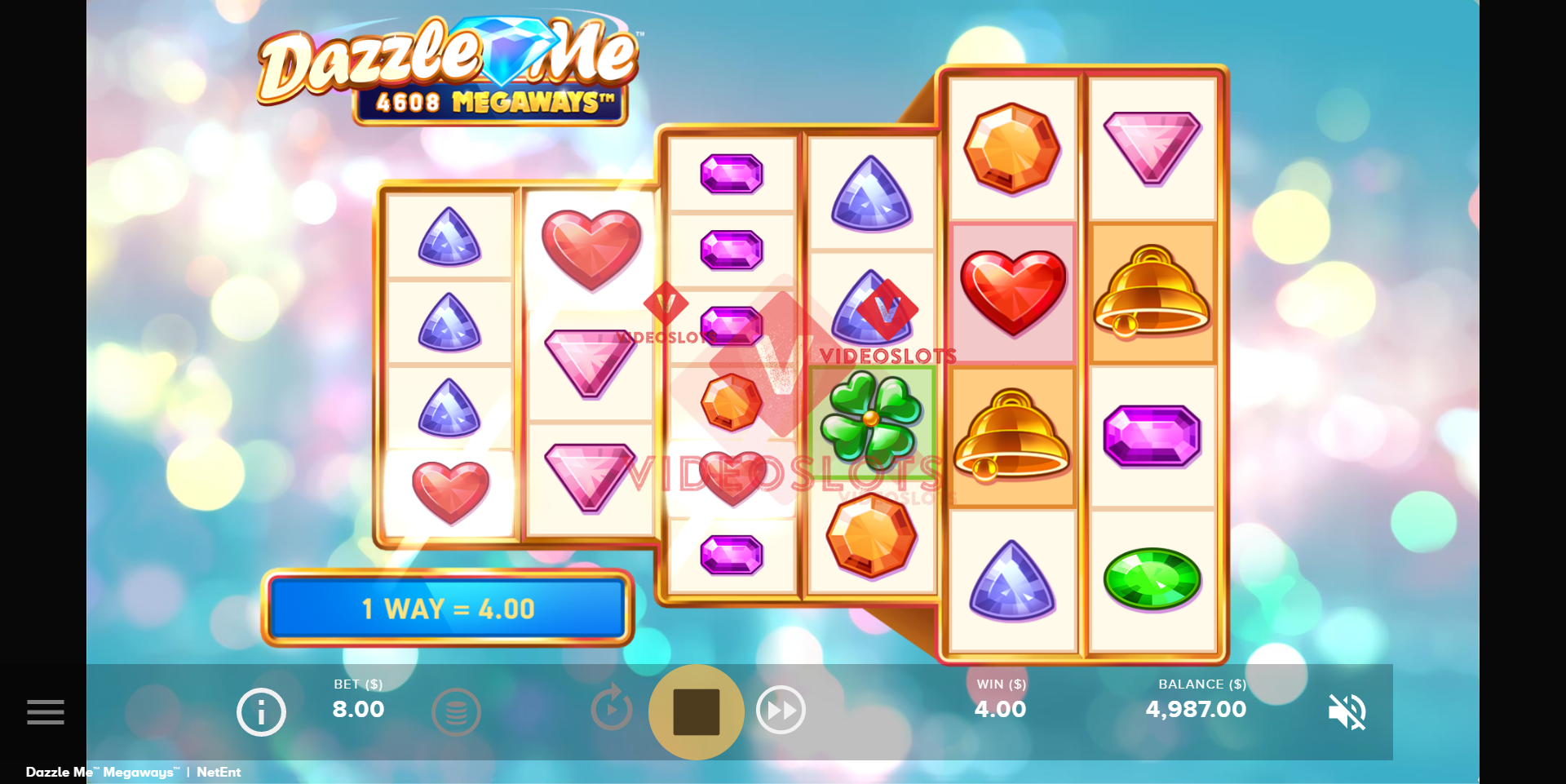 Base Game for Dazzle Me Megaways slot from NetEnt