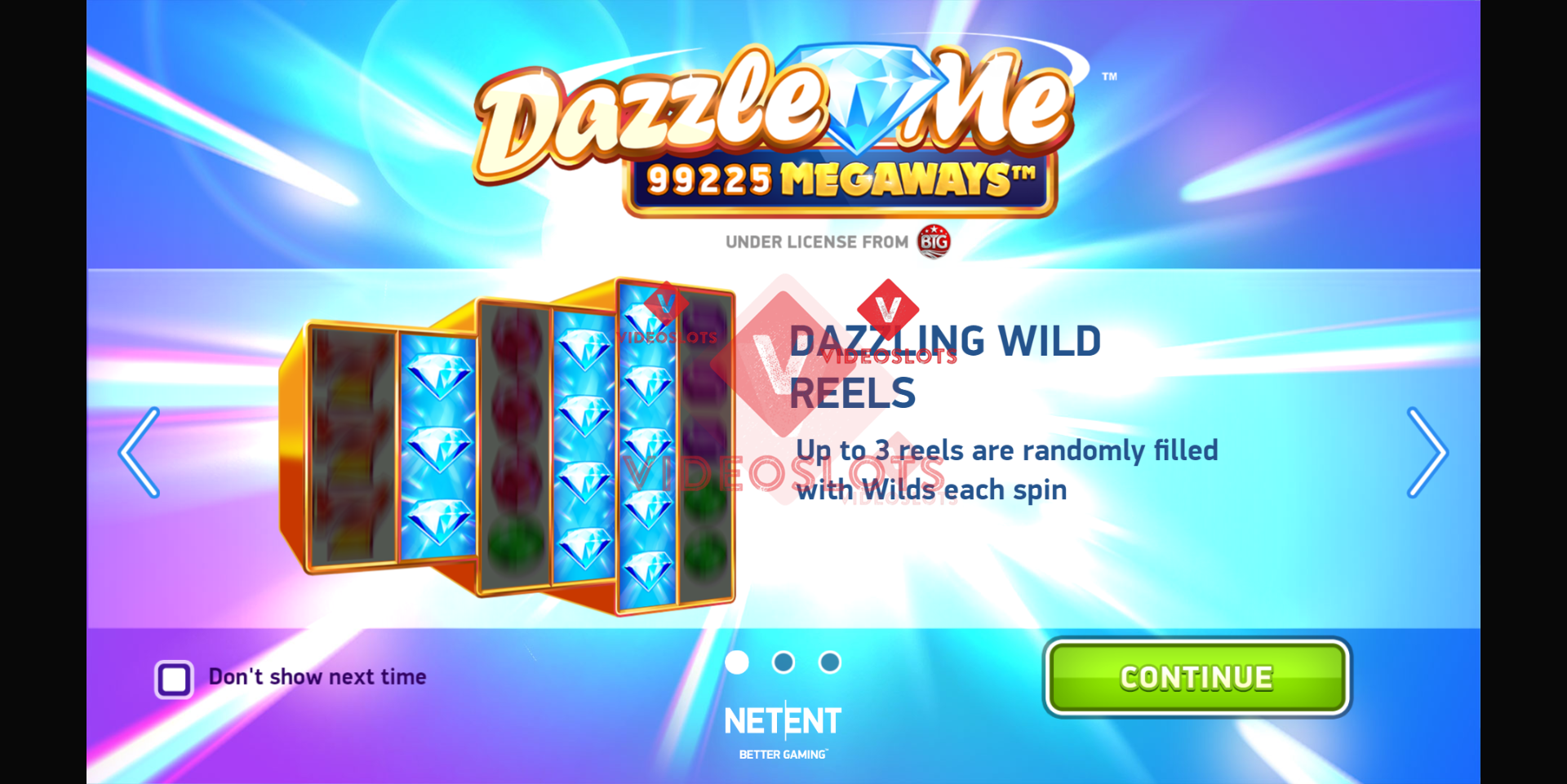 Game Intro for Dazzle Me Megaways slot from NetEnt