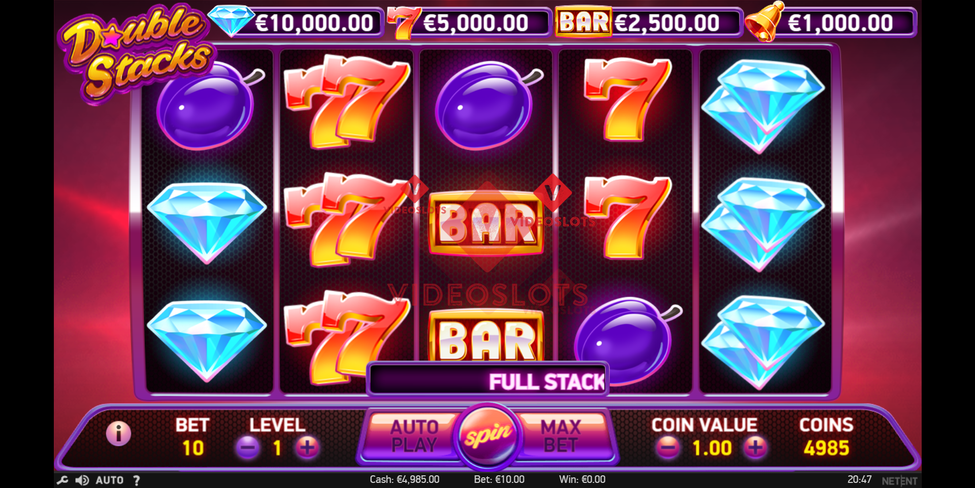 Base Game for Double Stacks slot from NetEnt