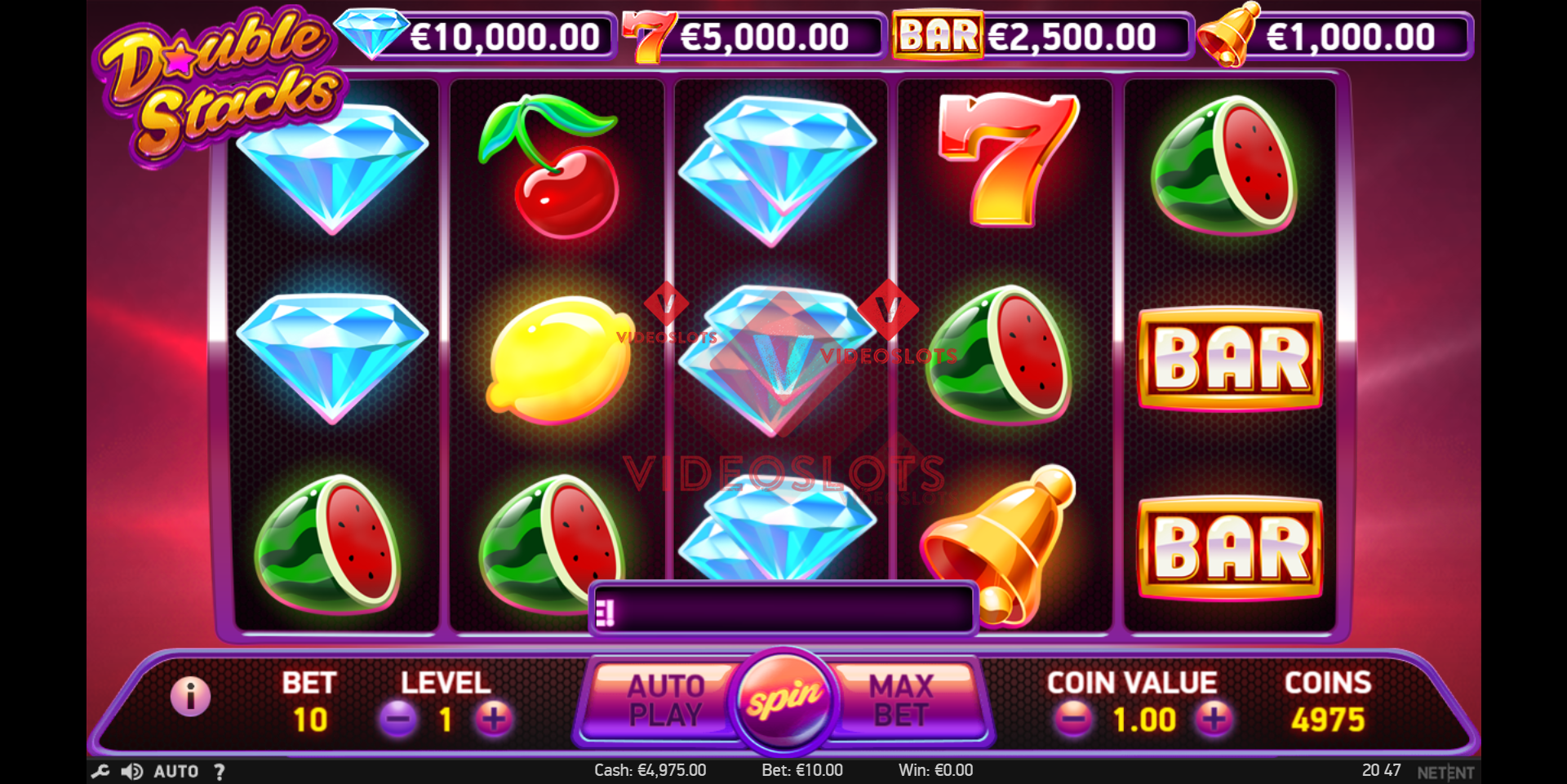 Base Game for Double Stacks slot from NetEnt