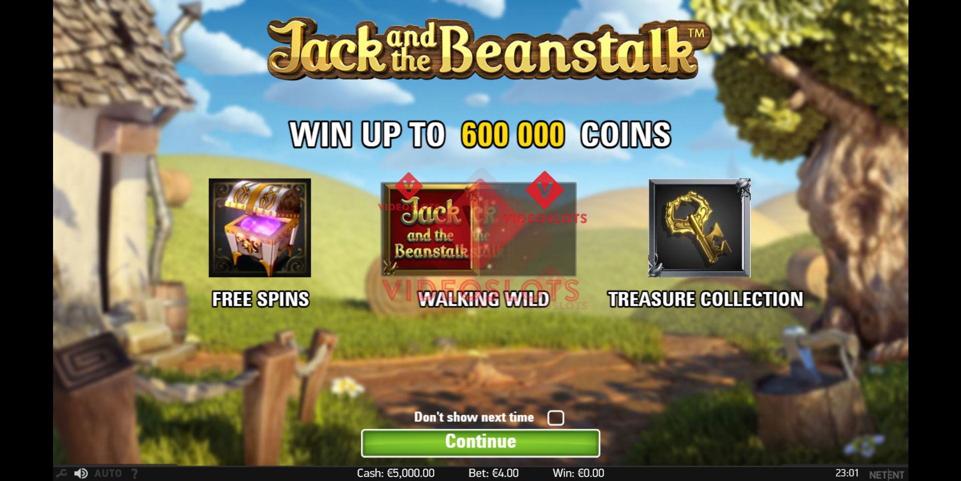Game Intro for Jack and the Beanstalk slot from NetEnt