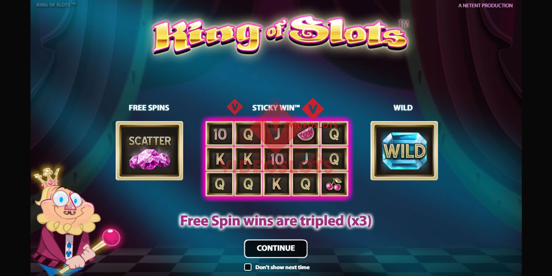 Game Intro for King of Slots slot from NetEnt