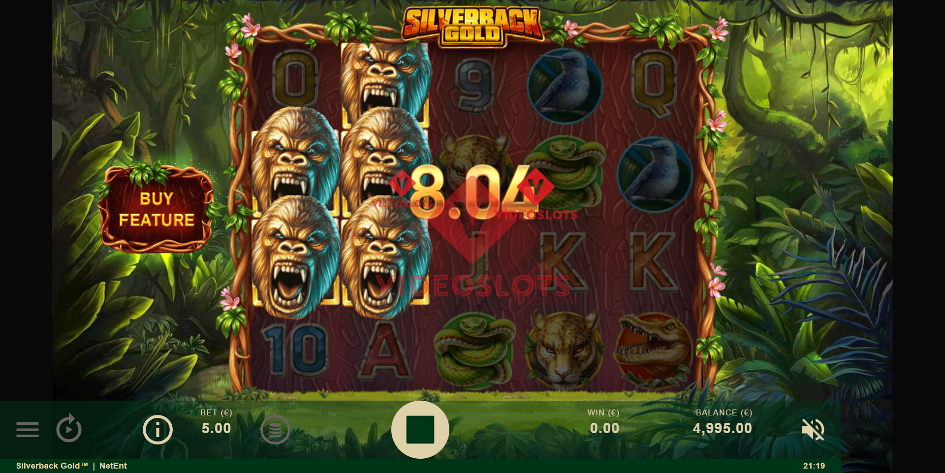 Base Game for Silverback Gold slot from NetEnt