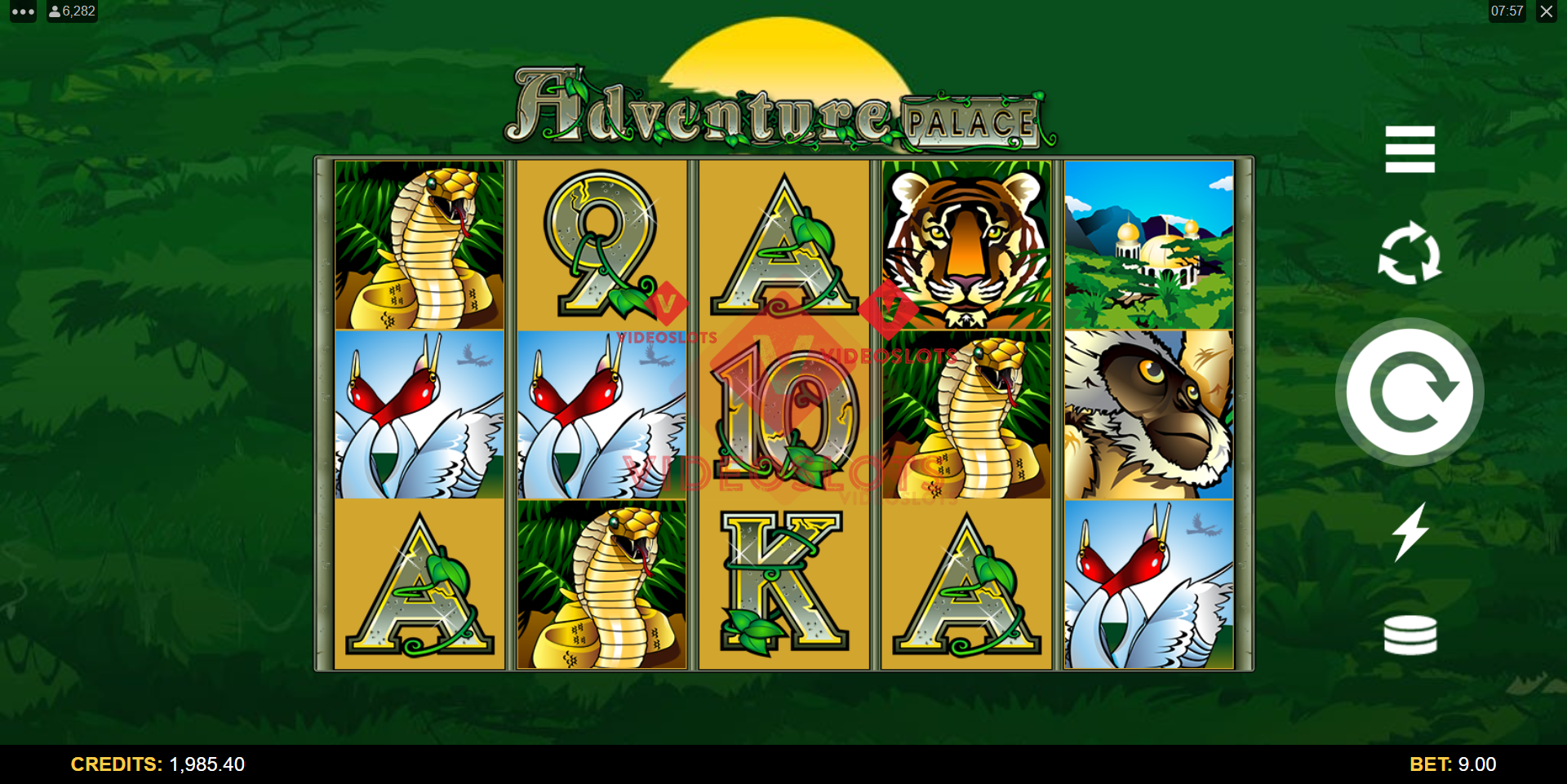 Base Game for Adventure Palace slot for Microgaming