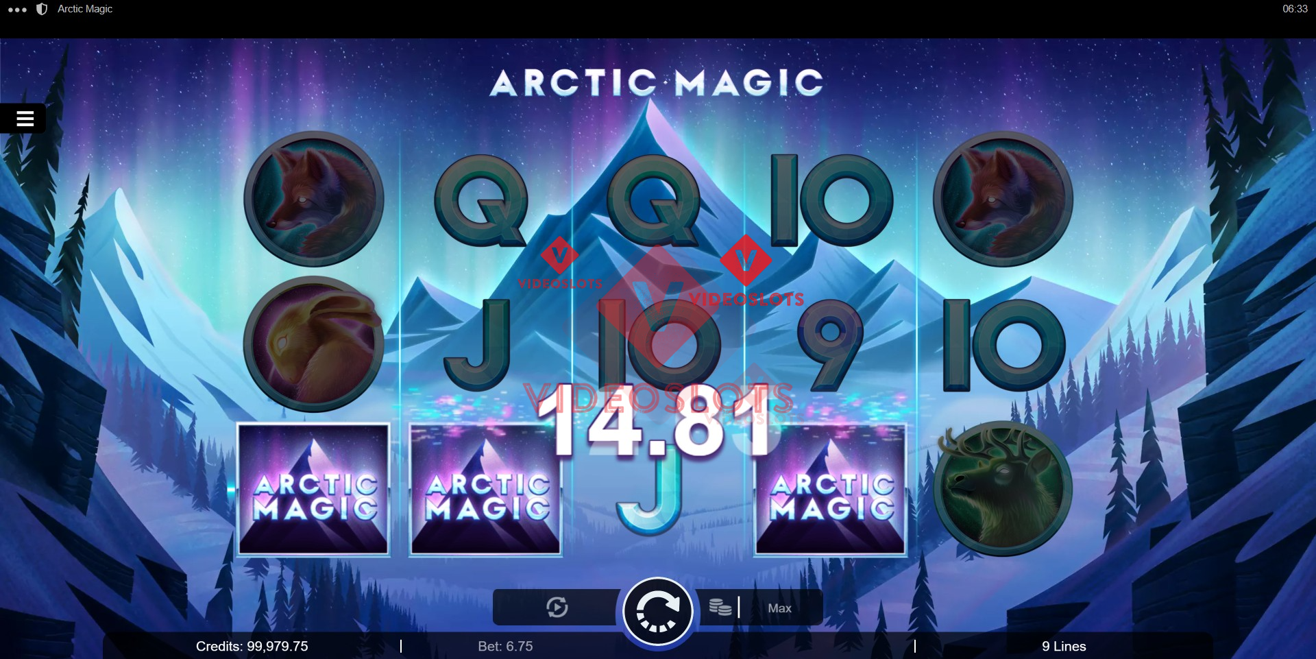 Base Game for Arctic Magic slot for Microgaming