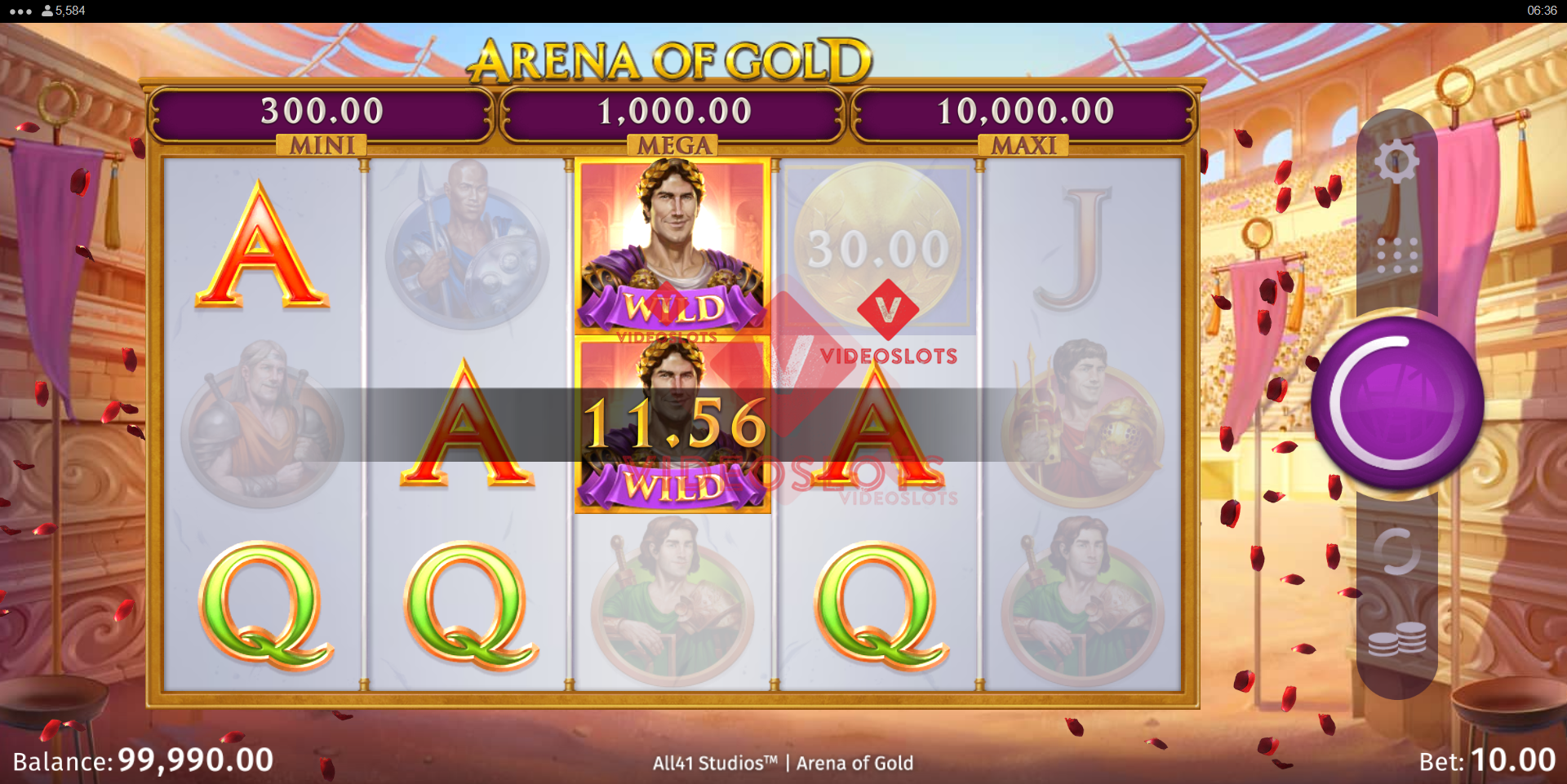 Base Game for Arena of Gold slot for Microgaming