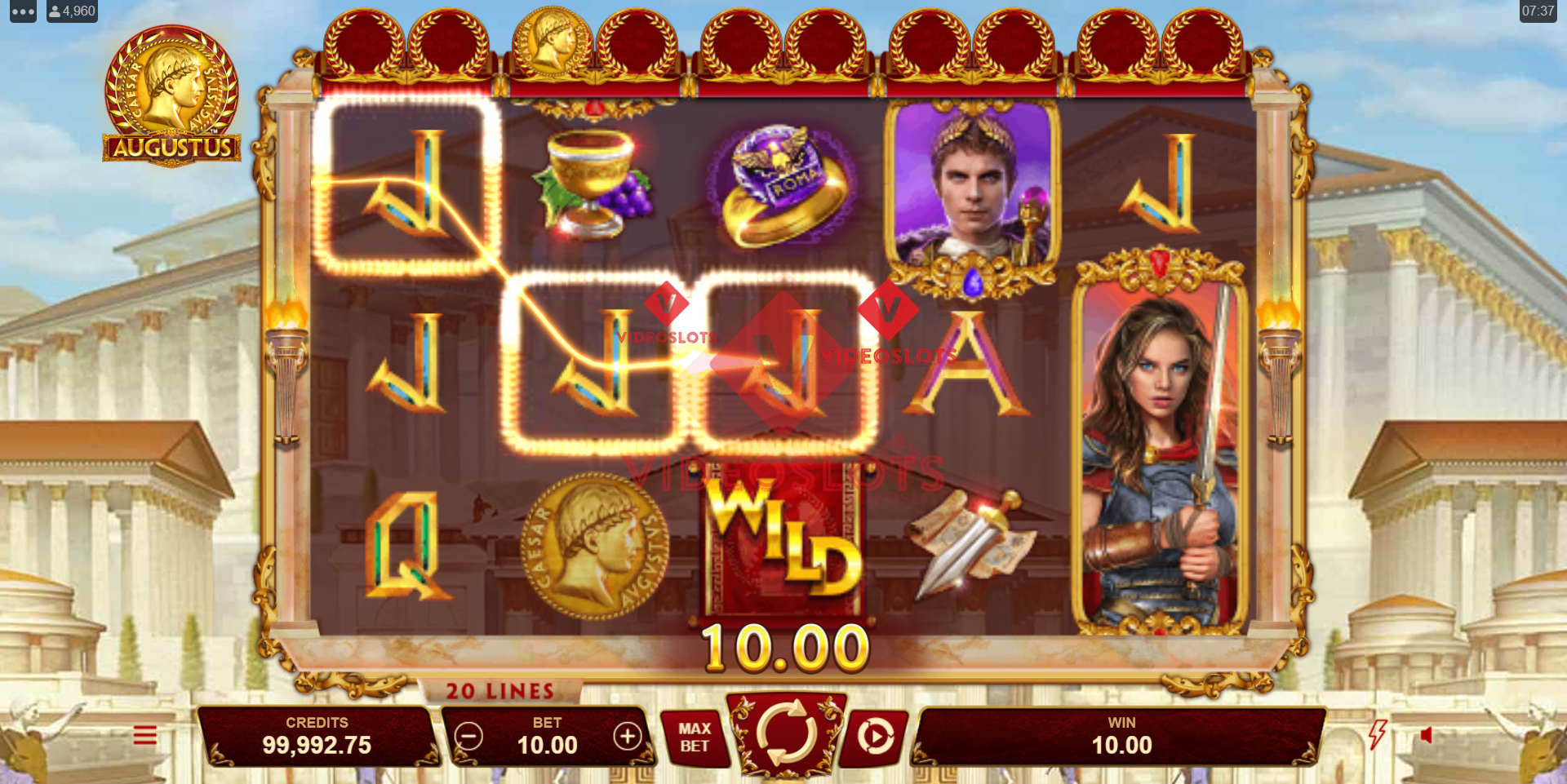 Base Game for Augustus slot for Microgaming