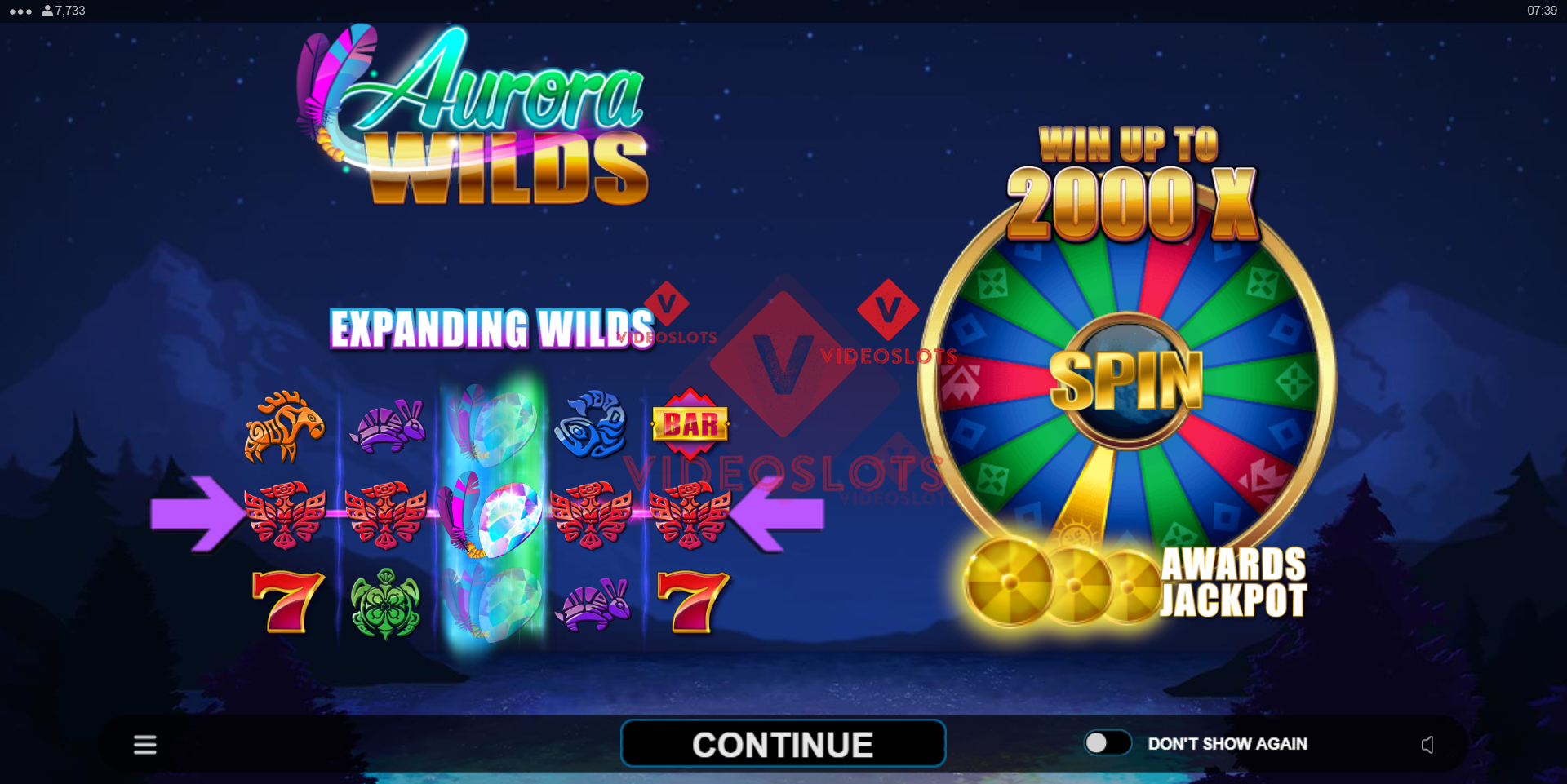 Game Intro for Aurora Wilds slot for Microgaming