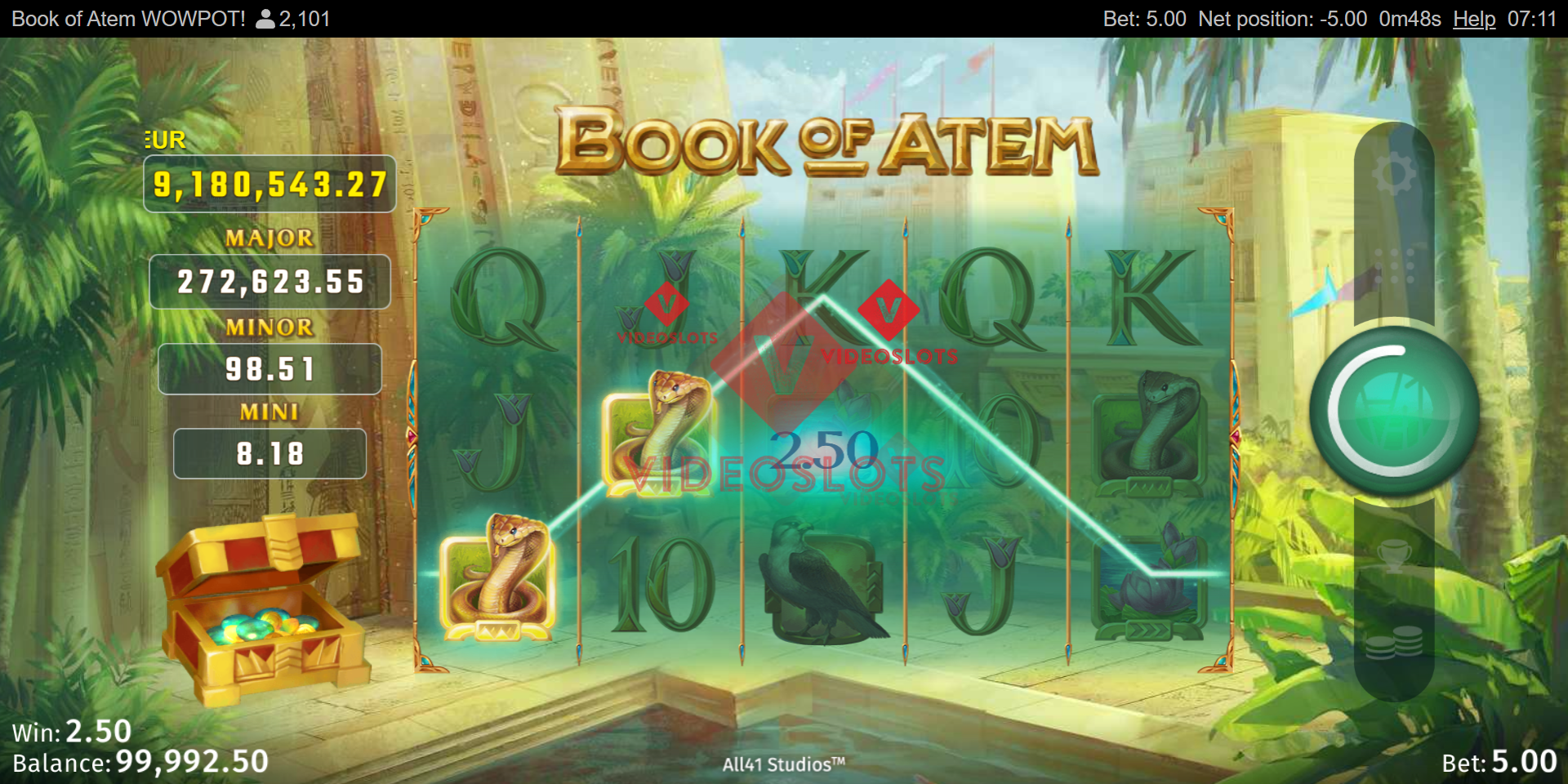 Base Game for Book of Atem WowPot slot for Microgaming