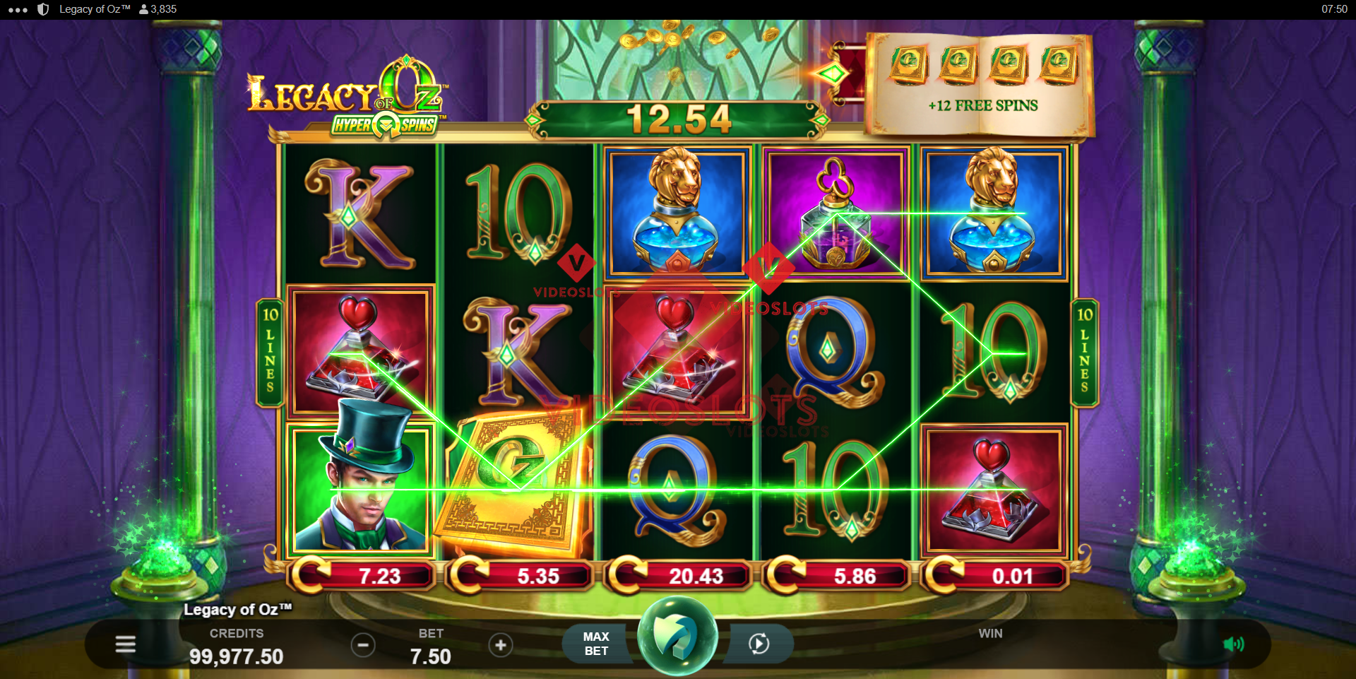 Base Game for Legacy of Oz slot for Microgaming