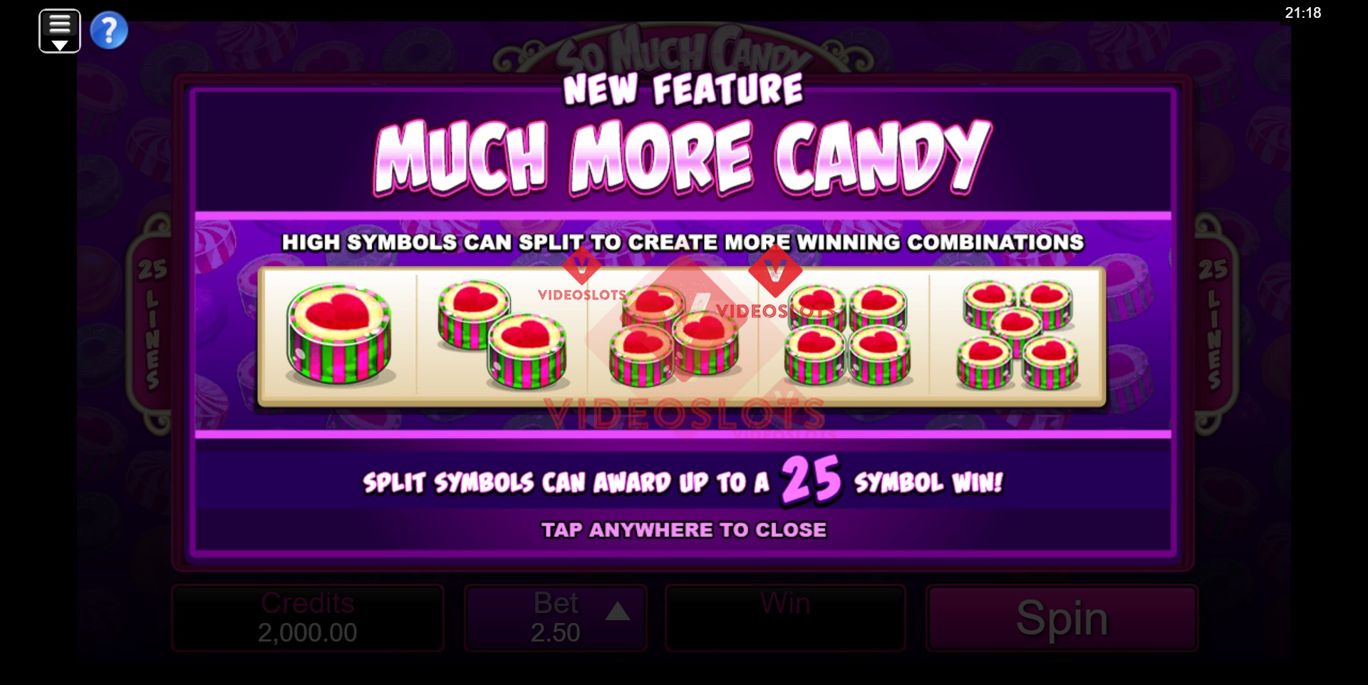 Game Intro for So Much Candy slot for Microgaming