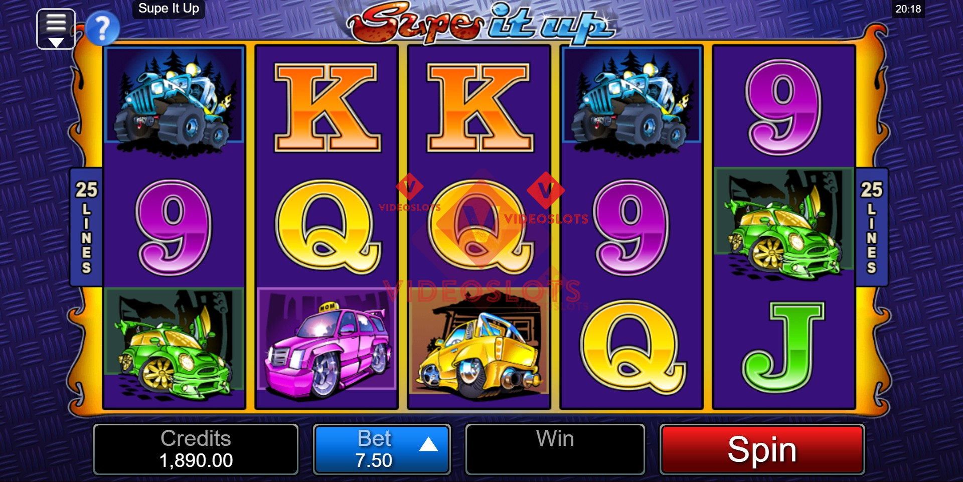 Base Game for Supe It Up slot for Microgaming