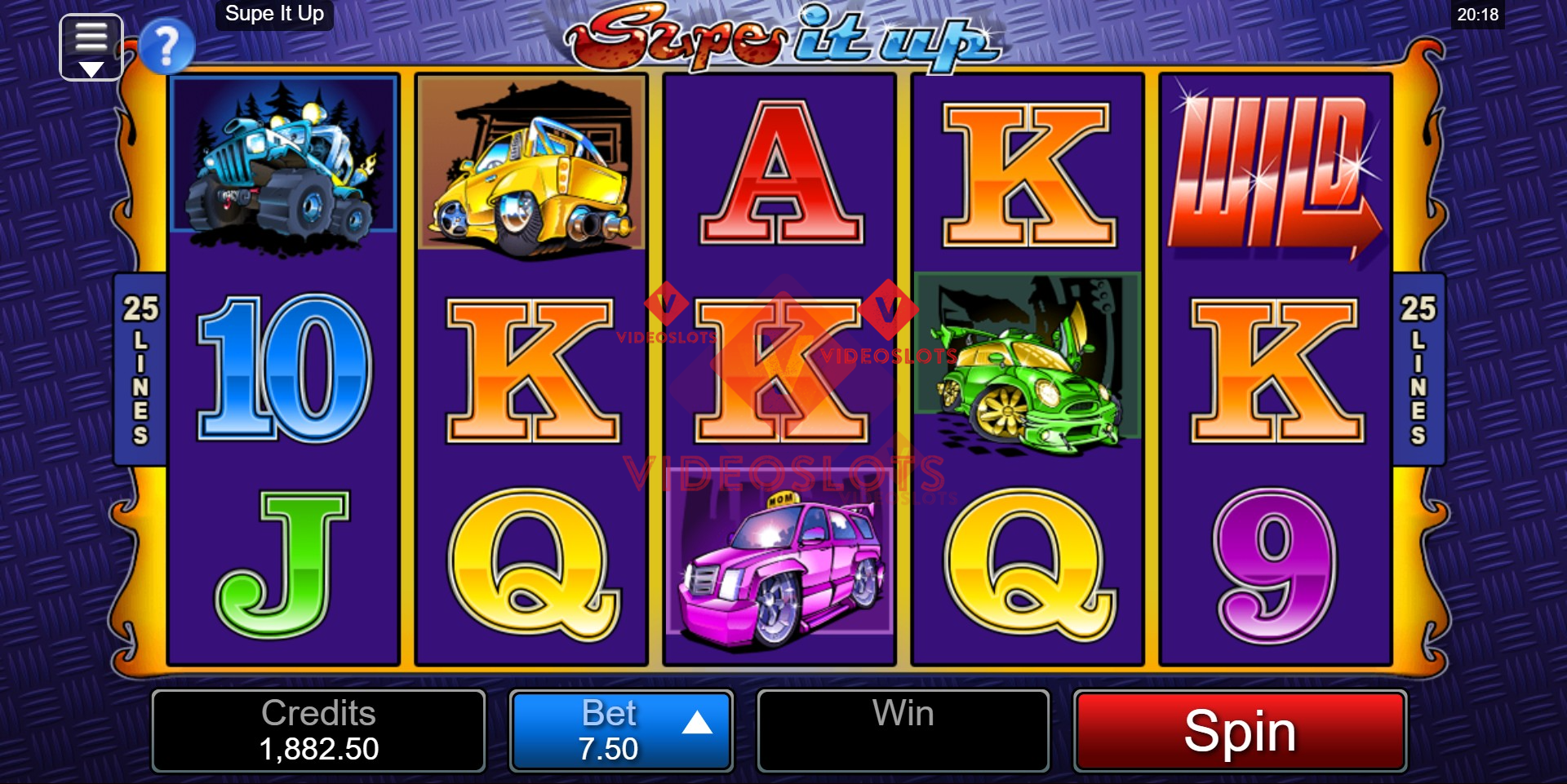 Base Game for Supe It Up slot for Microgaming