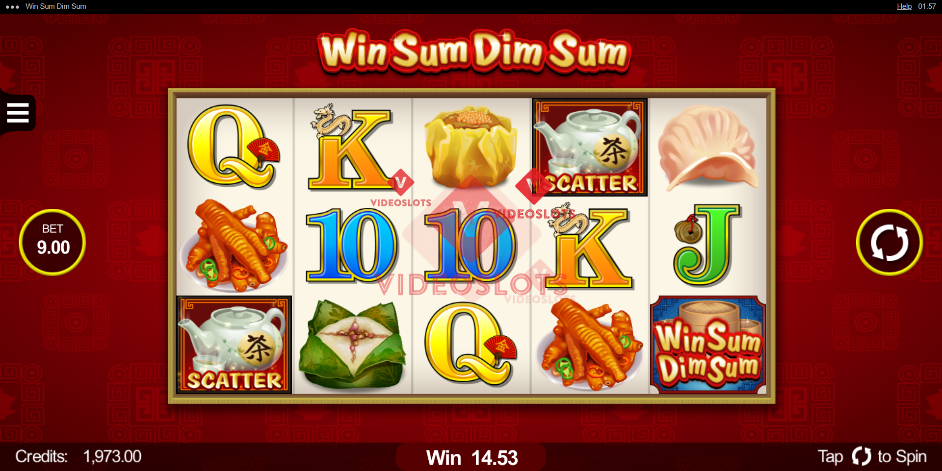 Base Game for Win Sum Dim Sum slot for Microgaming