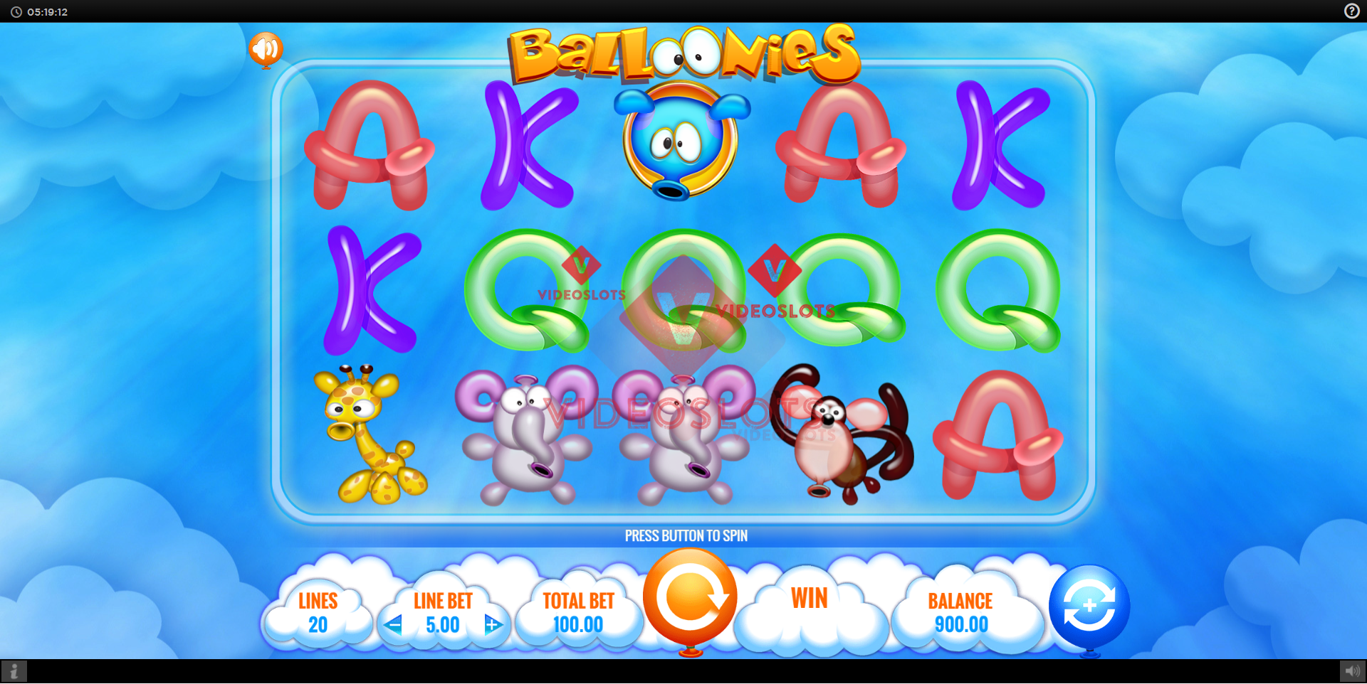 Base Game for Balloonies slot from IGT
