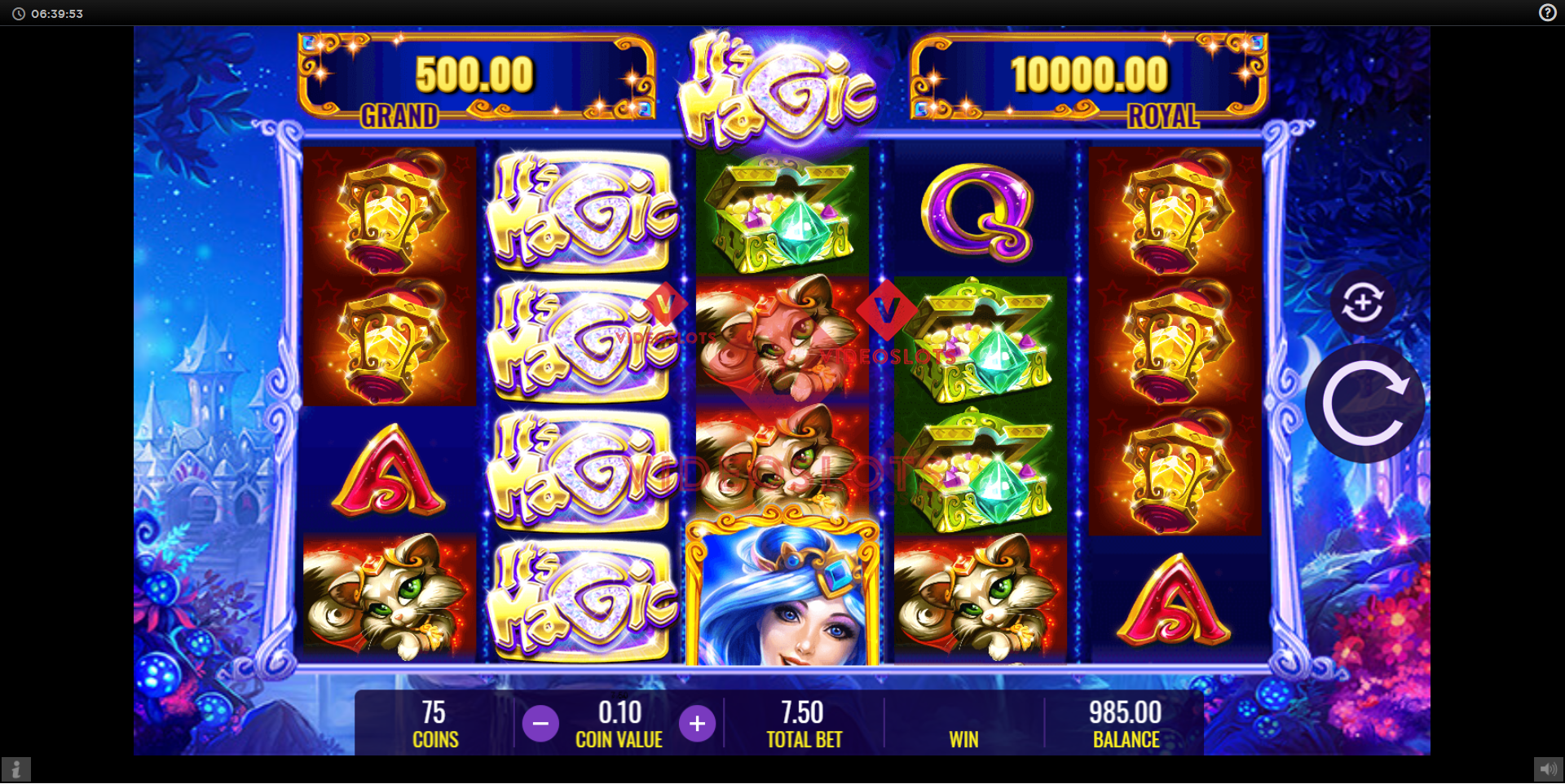 Base Game for It's Magic slot from IGT