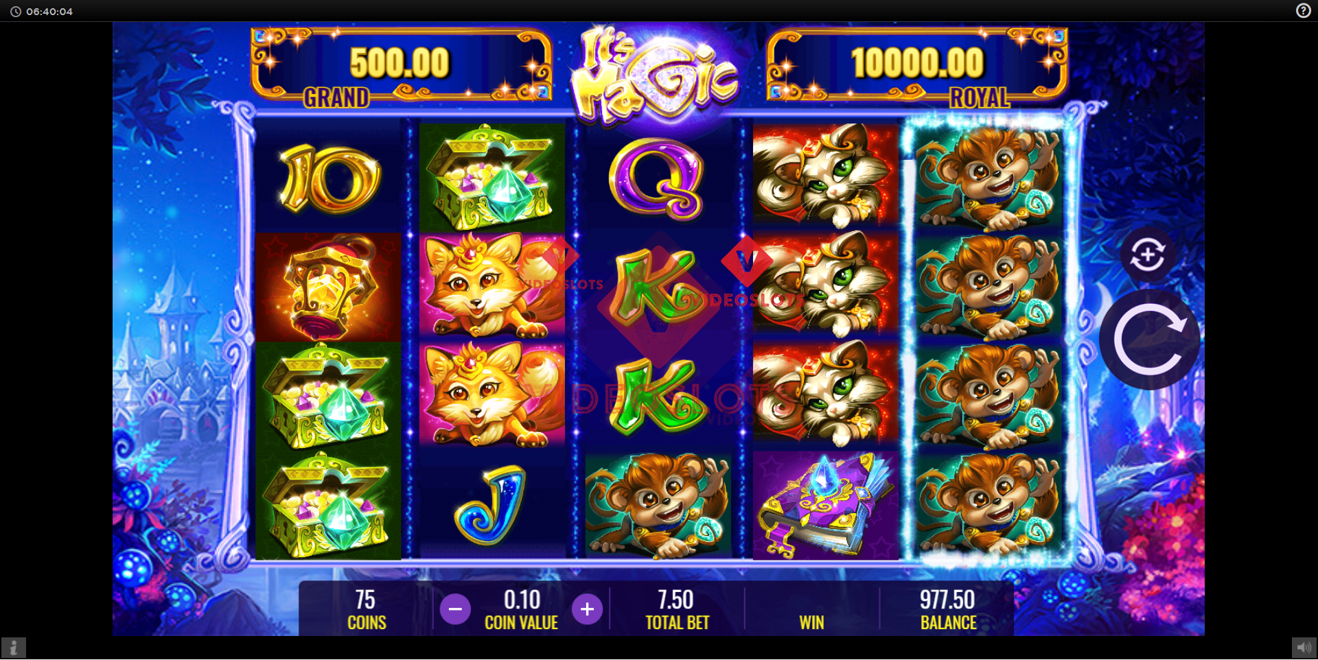 Base Game for It's Magic slot from IGT
