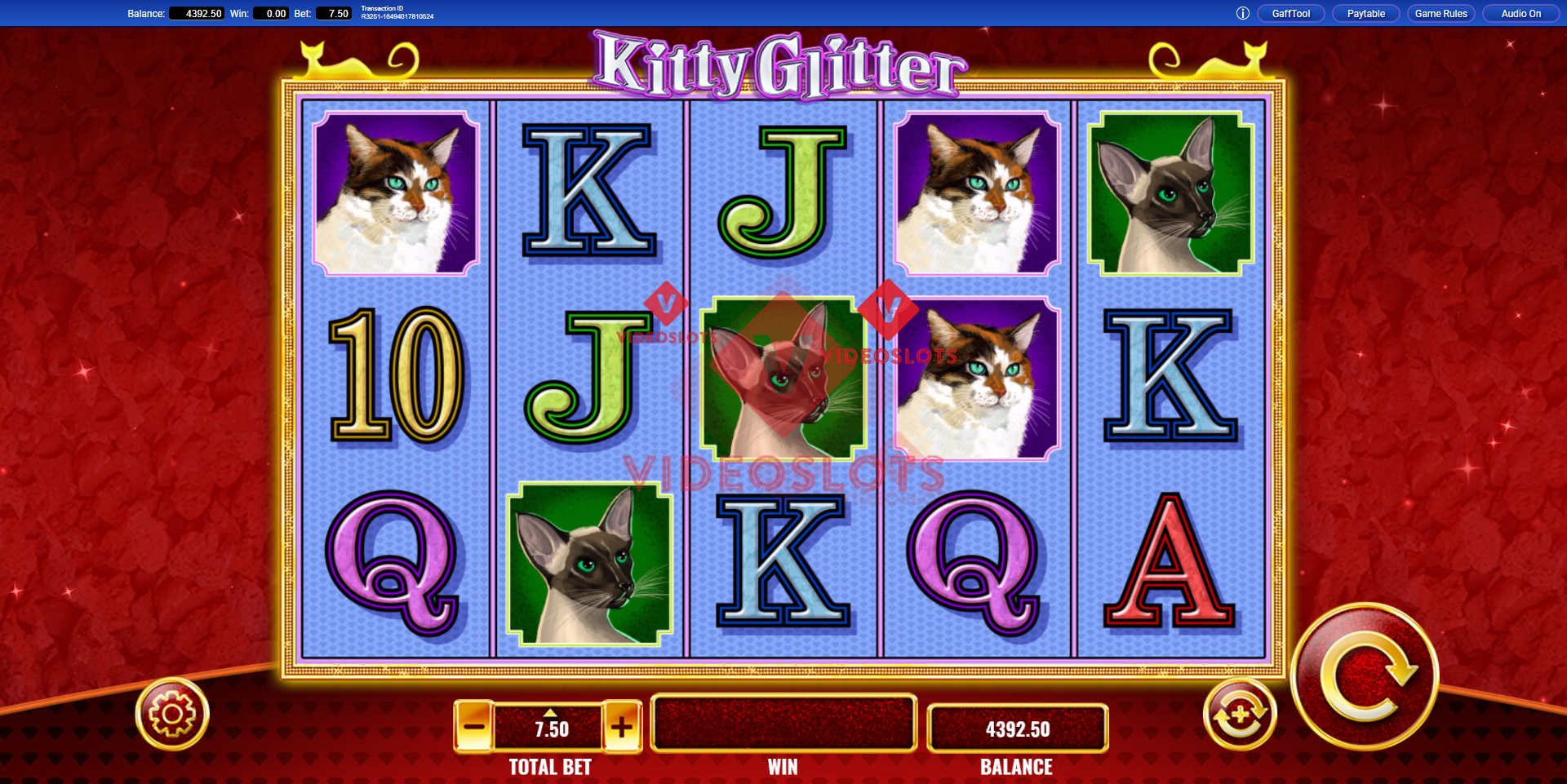 Base Game for Kitty Glitter slot from IGT