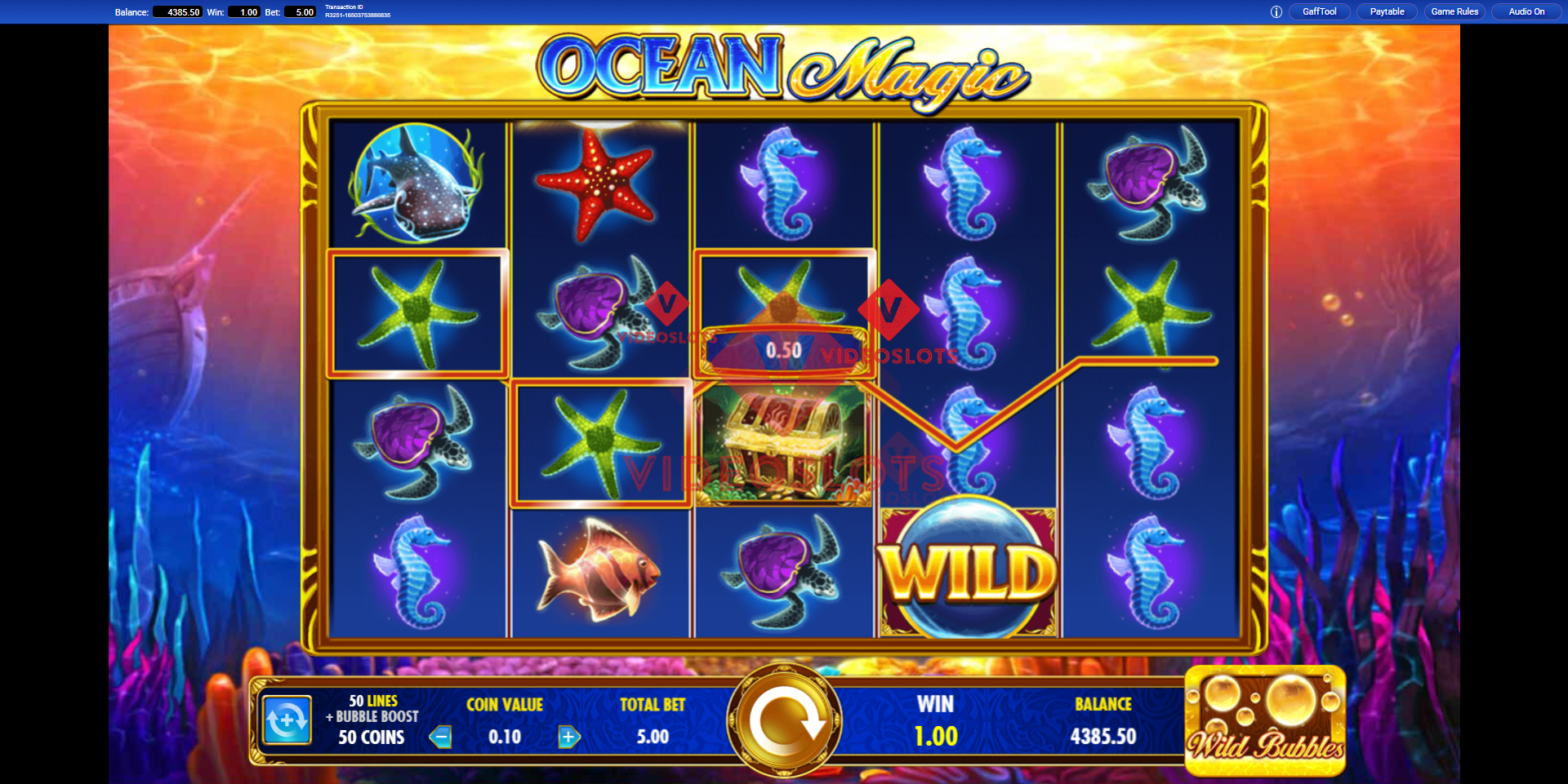 Base Game for Ocean Magic slot from IGT