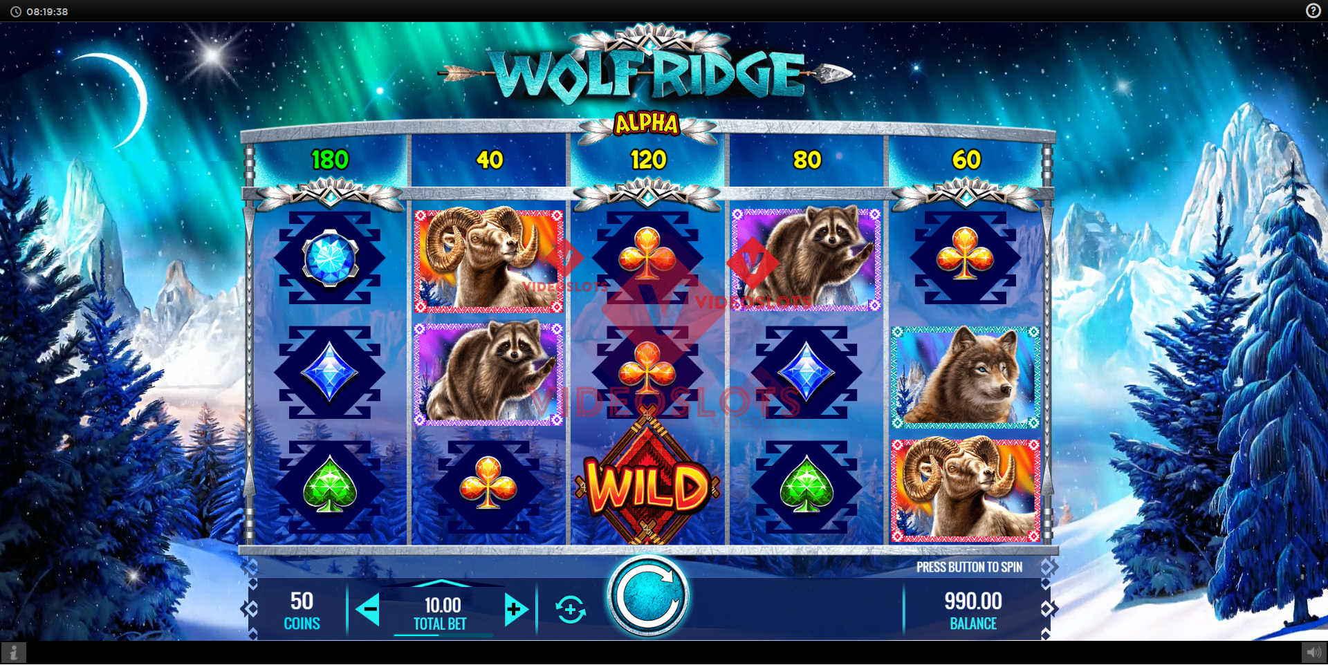 Base Game for Wolf Ridge slot from IGT