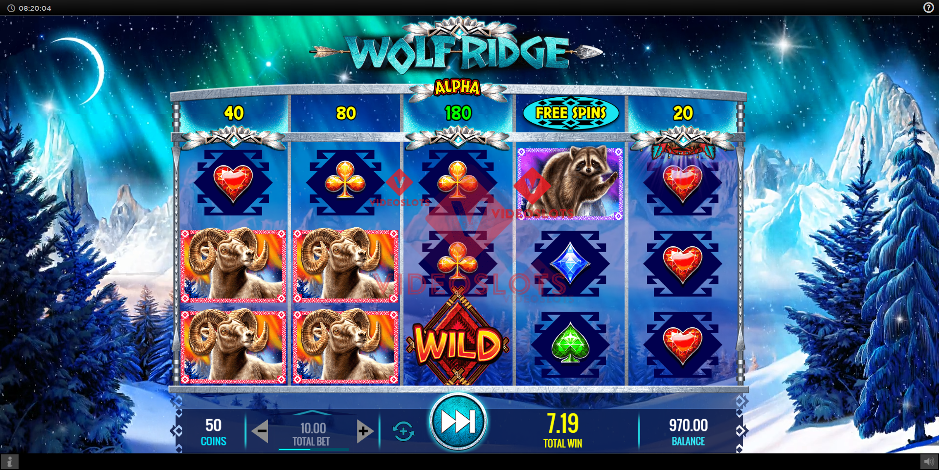 Base Game for Wolf Ridge slot from IGT