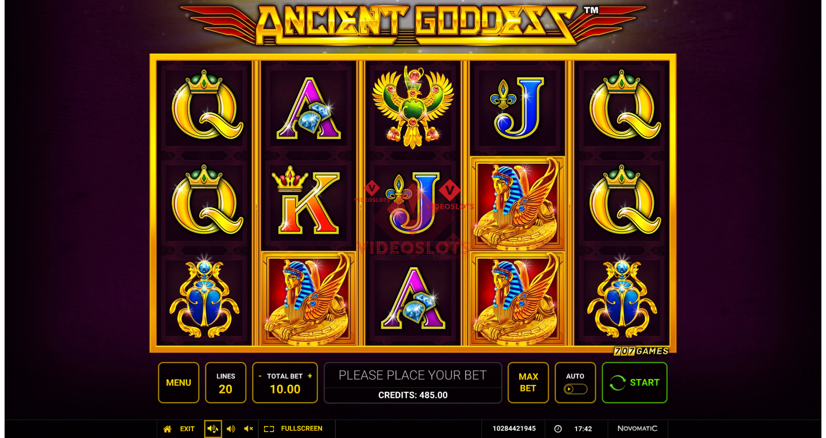 Base Game for Ancient Goddess slot from Greentube
