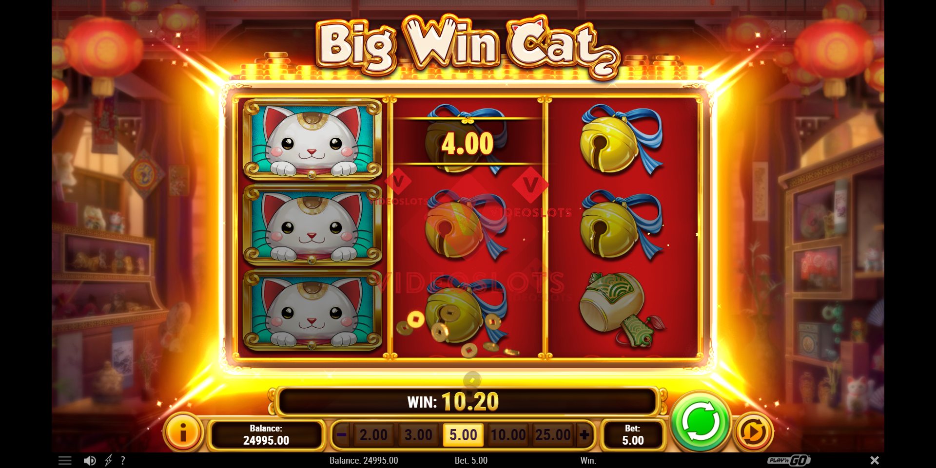 Base Game for Big Win Cat slot from Play'n Go