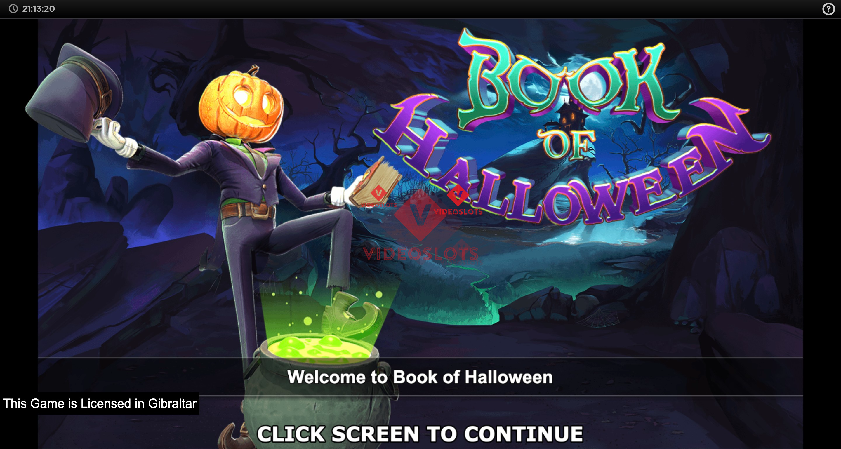Game Intro for Book of Halloween slot from Inspired Gaming