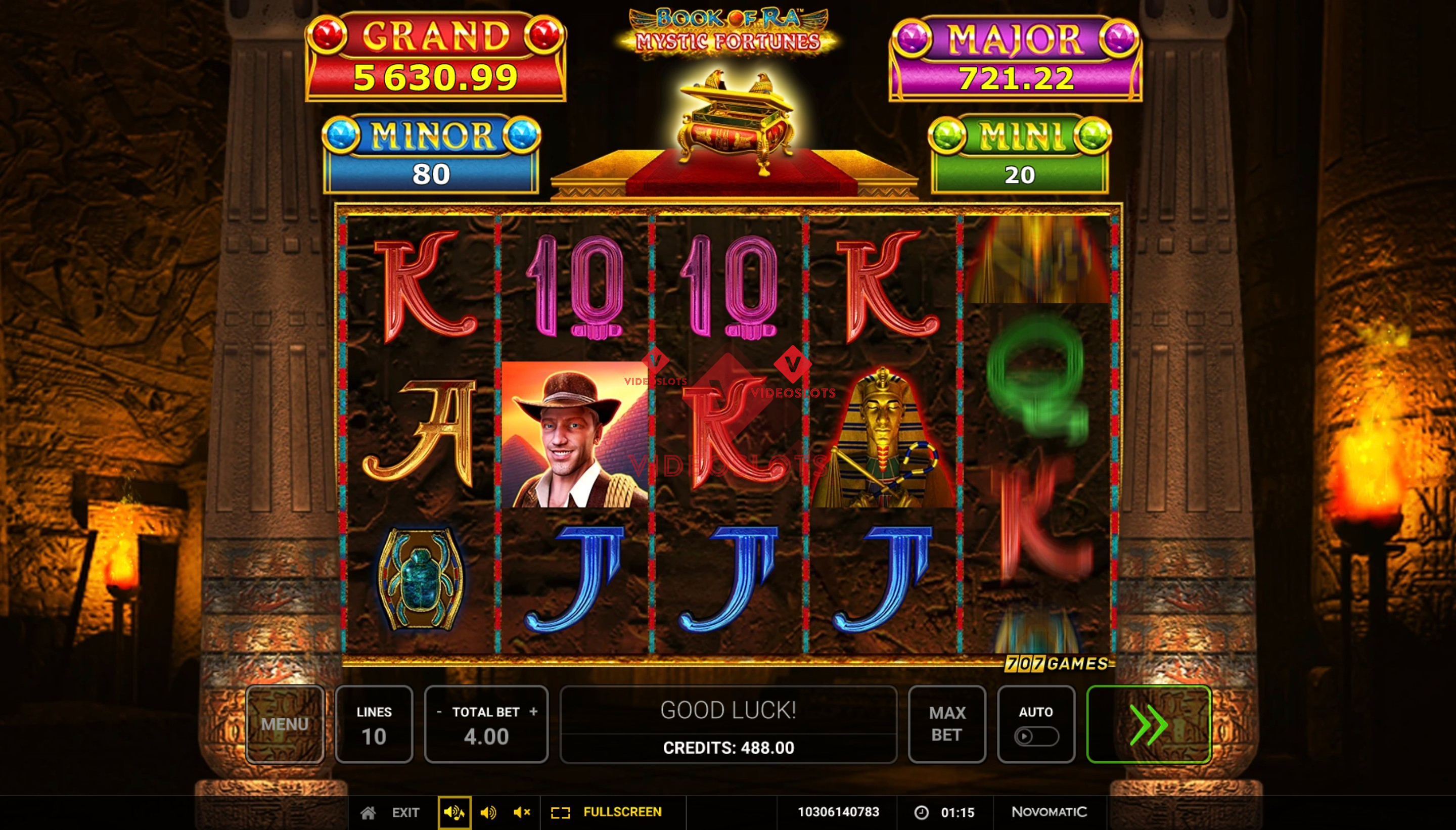Base Game for Book of Ra Mystic Fortunes slot from Greentube