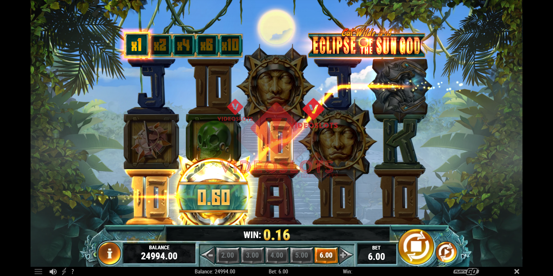 Base Game for Cat Wilde in the Eclipse of the Sun God slot from Play'n Go