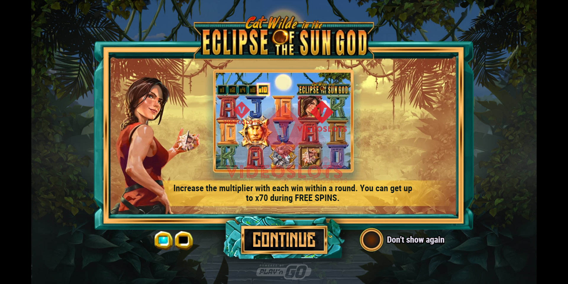 Game Intro for Cat Wilde in the Eclipse of the Sun God slot from Play'n Go