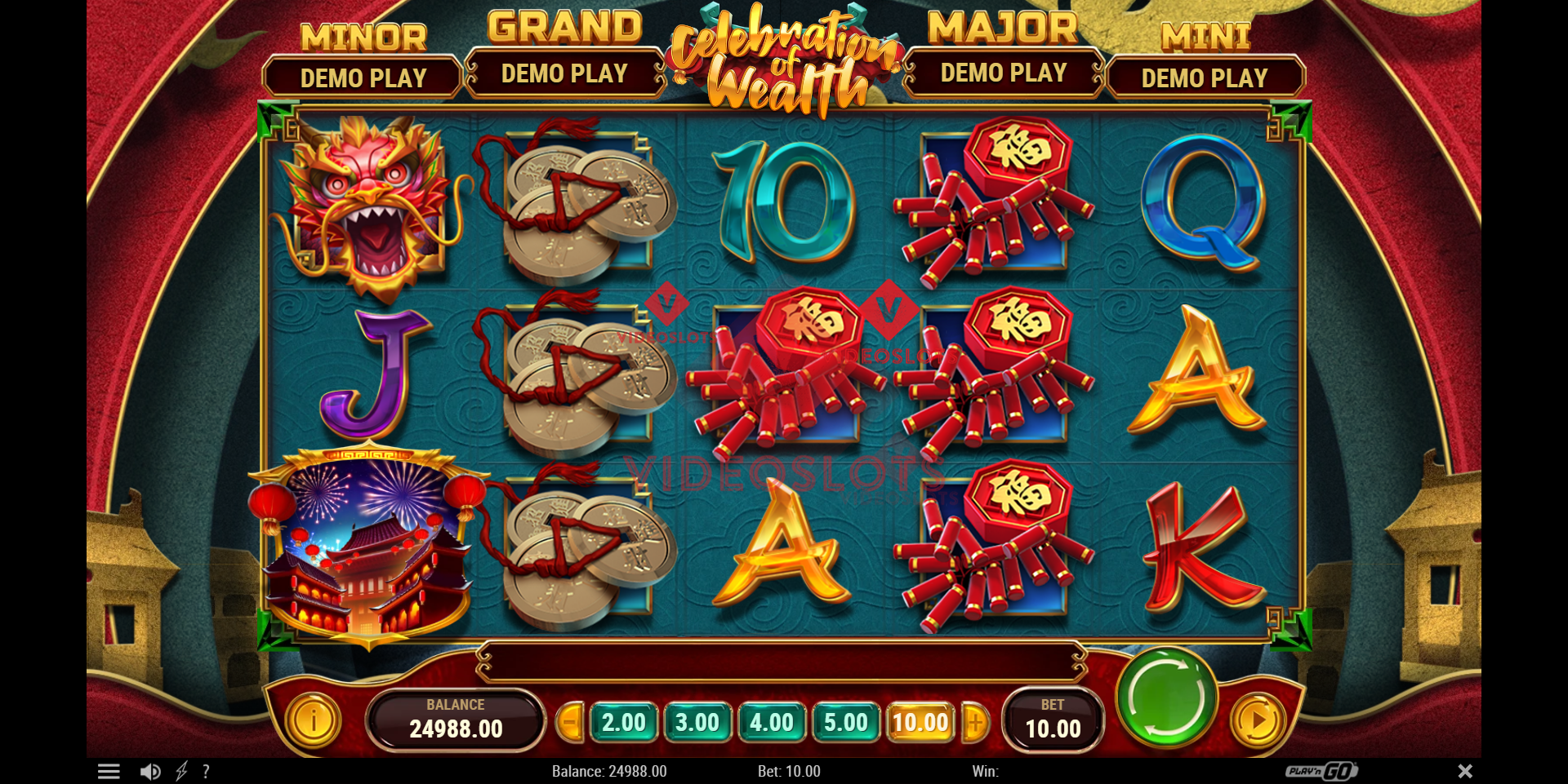 Base Game for Celebration of Wealth slot from Play'n Go