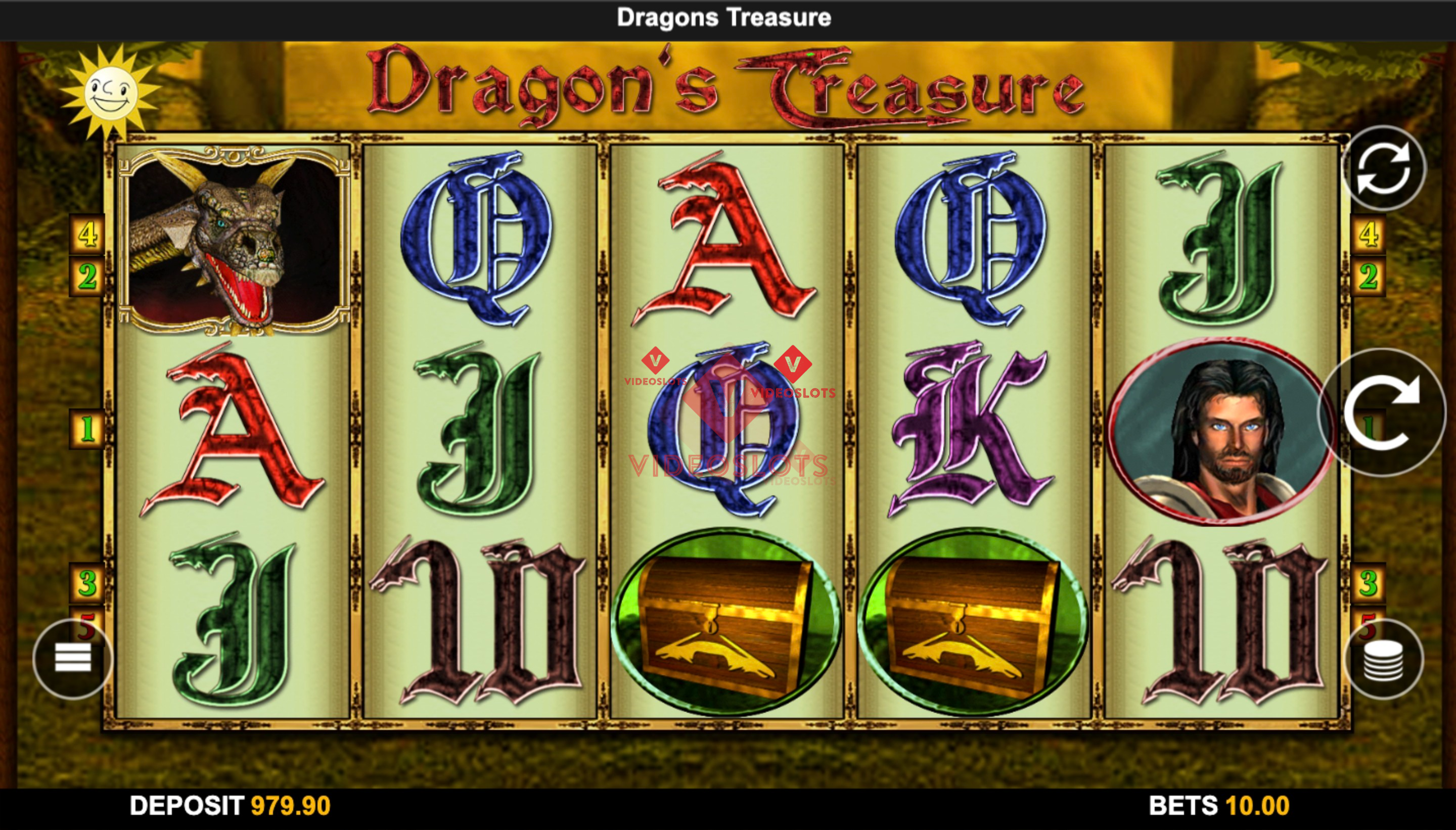 Base Game for Dragon's Treasure slot from Merkur