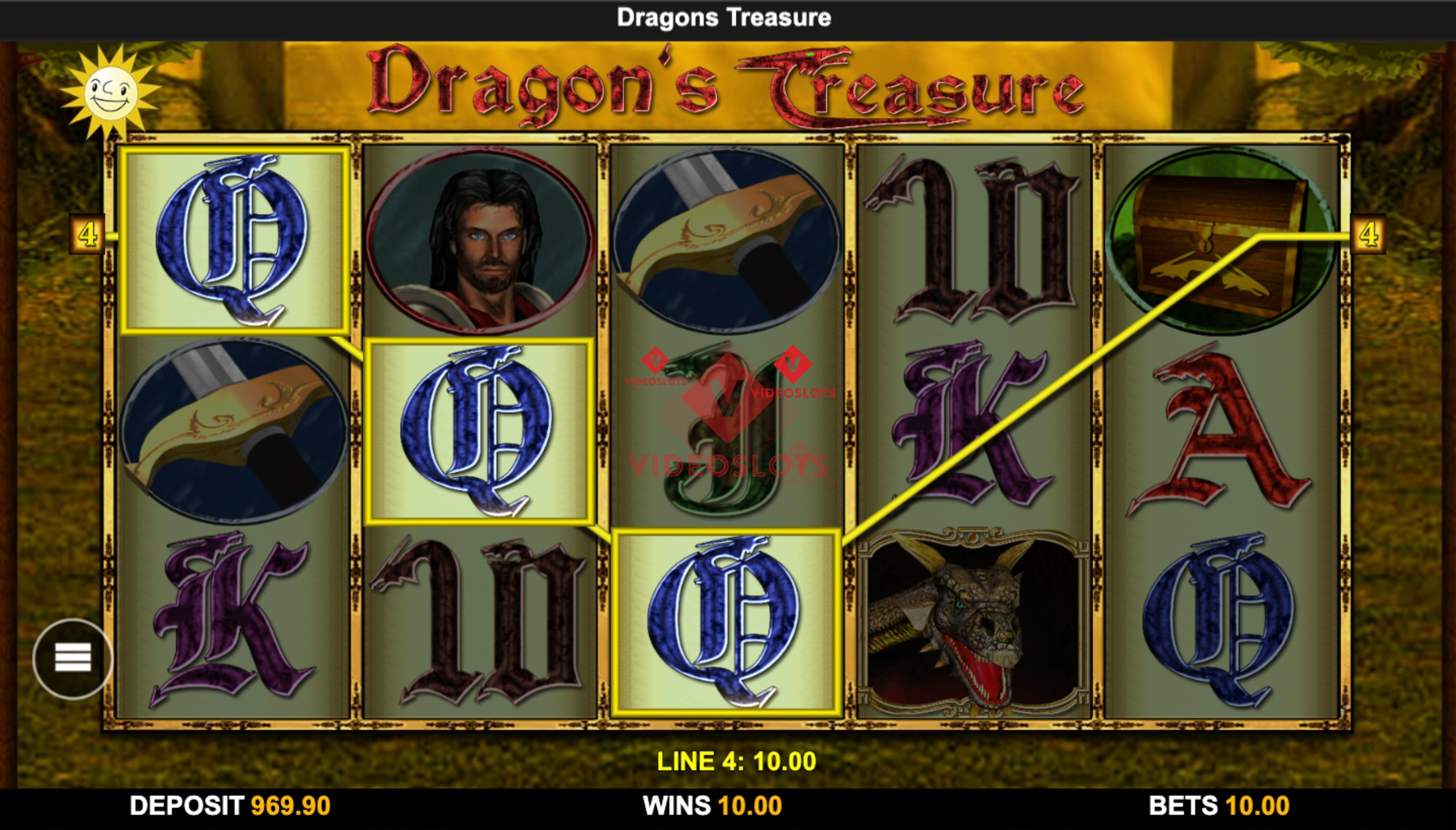 Base Game for Dragon's Treasure slot from Merkur